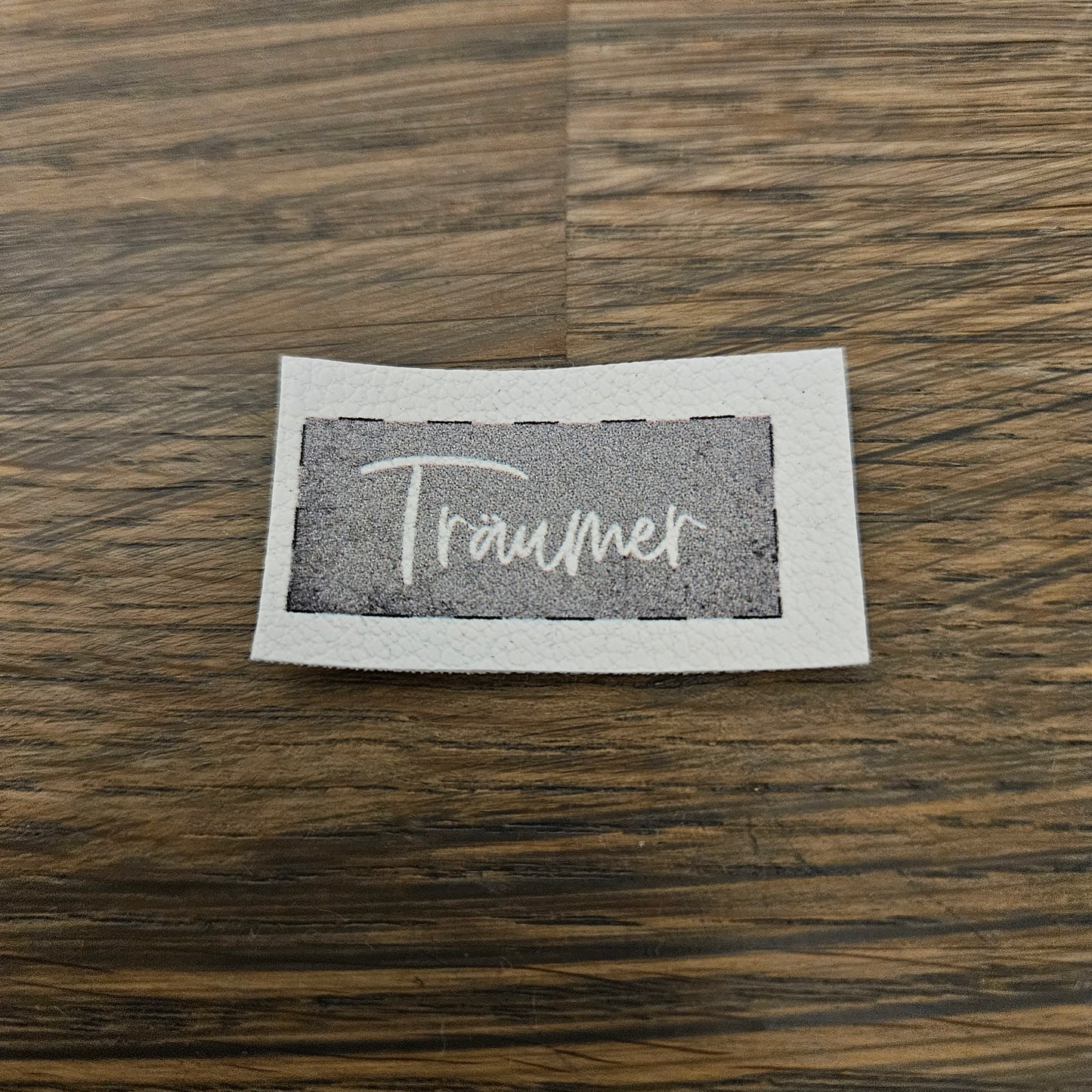 Kunstlederlabel - Träumer Grau 1,5x3,5cm