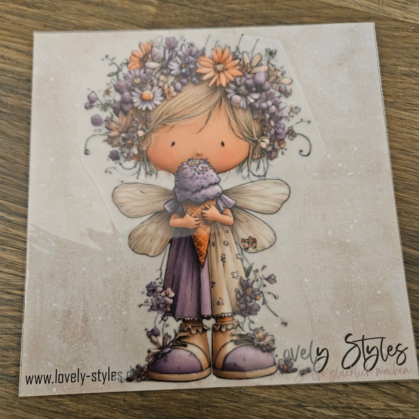 Bügelbild - Lila Fee ca. 15cm