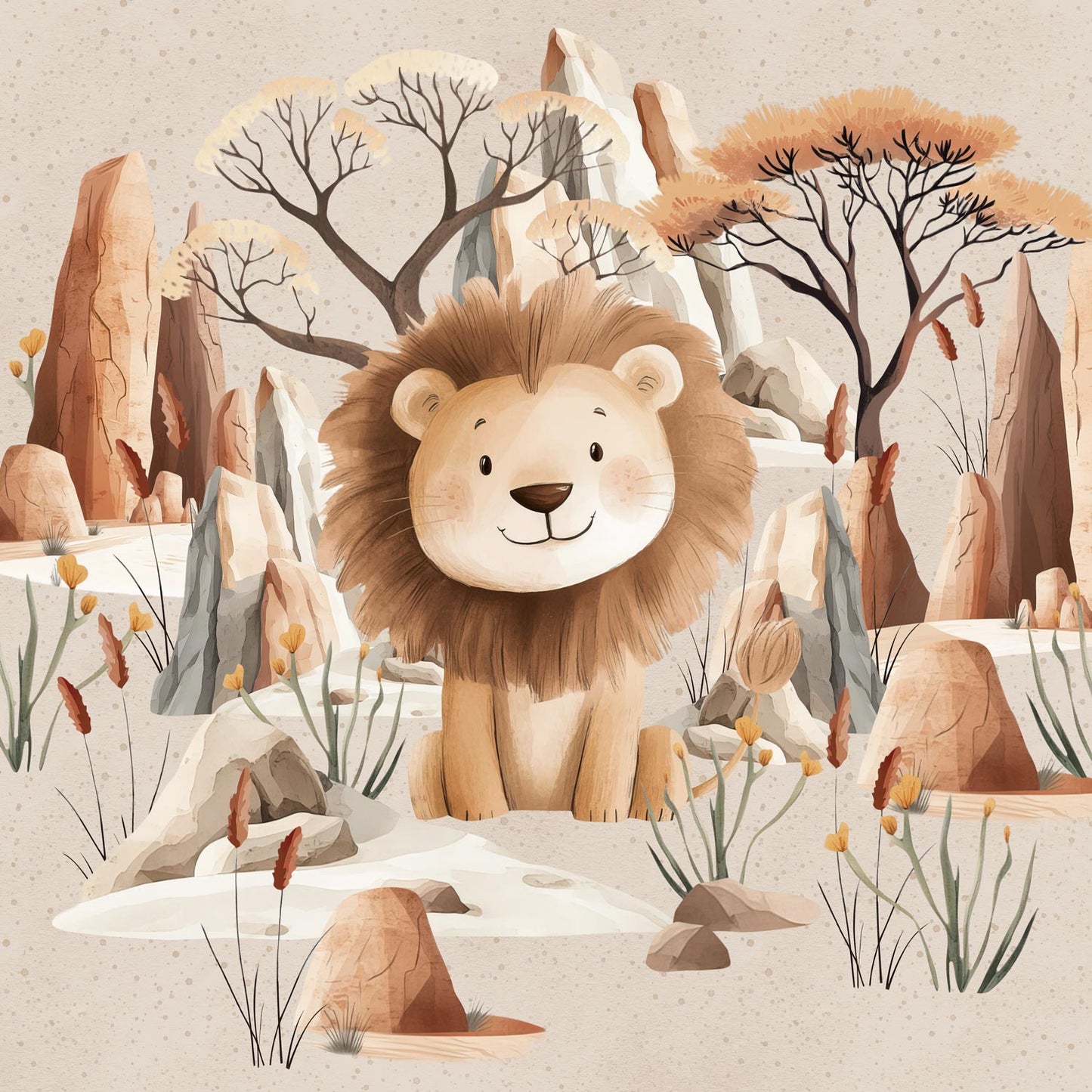 Sommersweat - Panel - Savanne Löwe