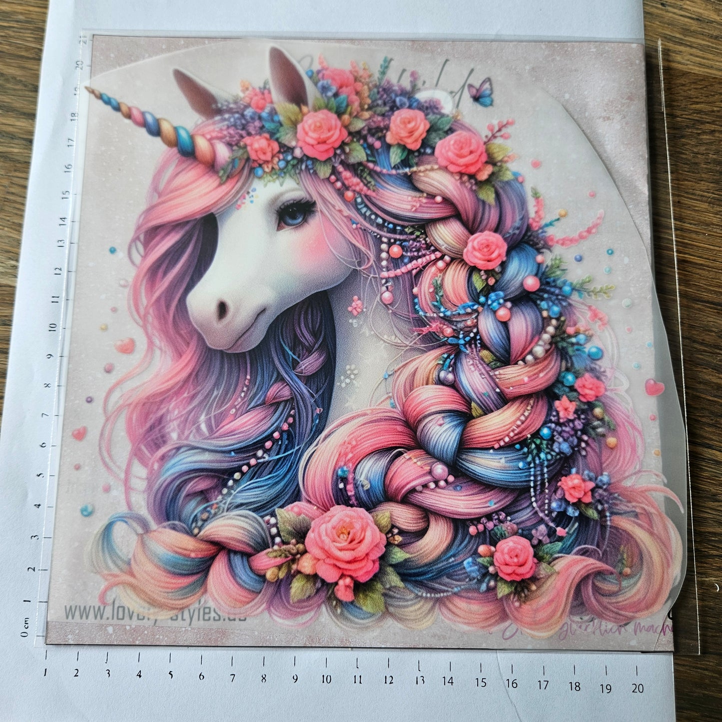 Bügelbild - Einhorn Pastell ca. 20cm