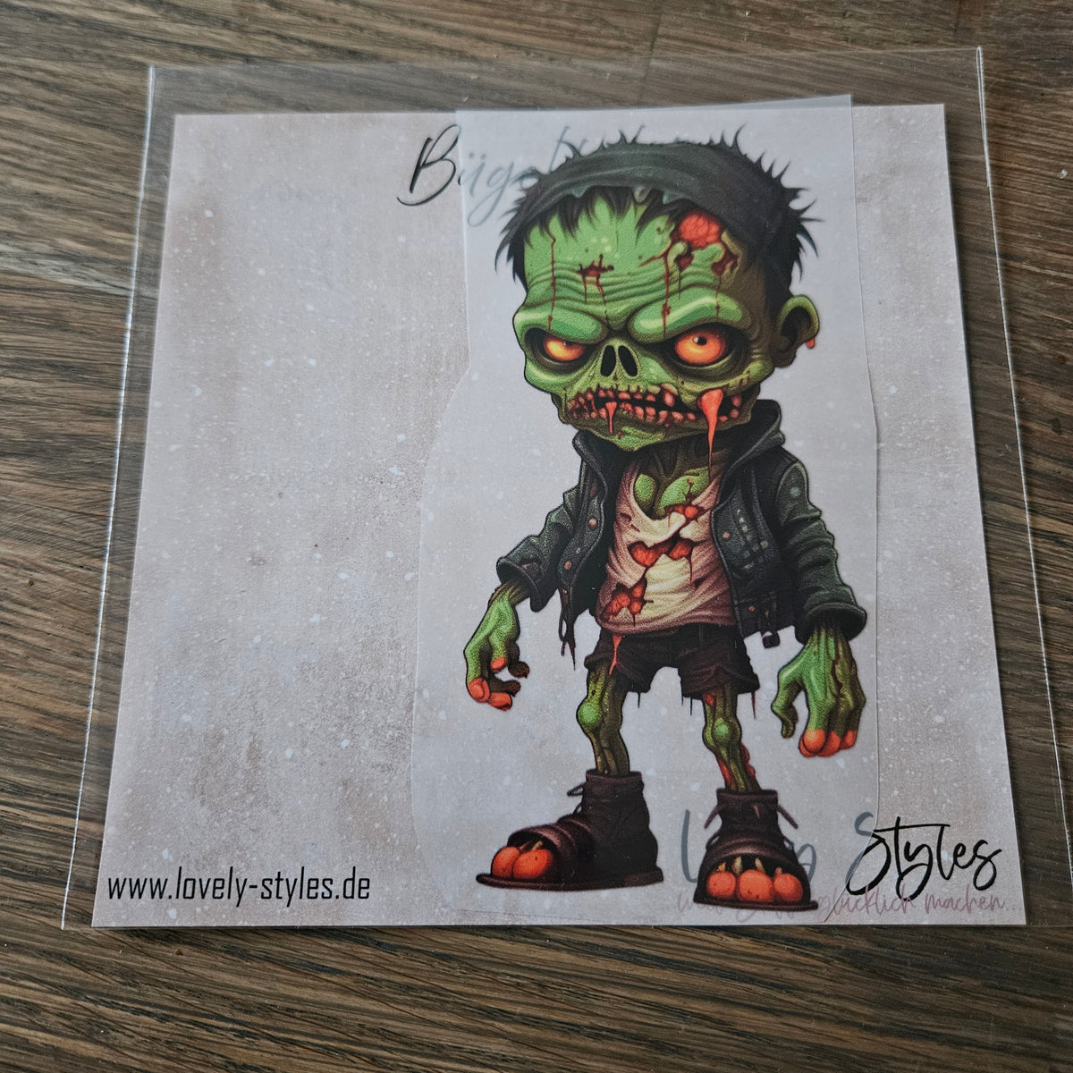 Bügelbild - Zombie ca. 15cm