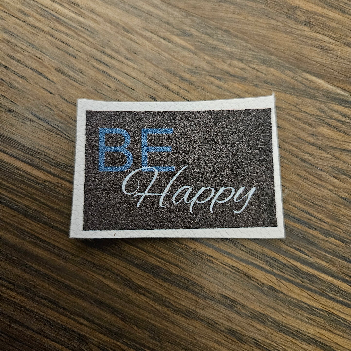 Kunstlederlabel - BeHappy dunkelbraun/Petrol