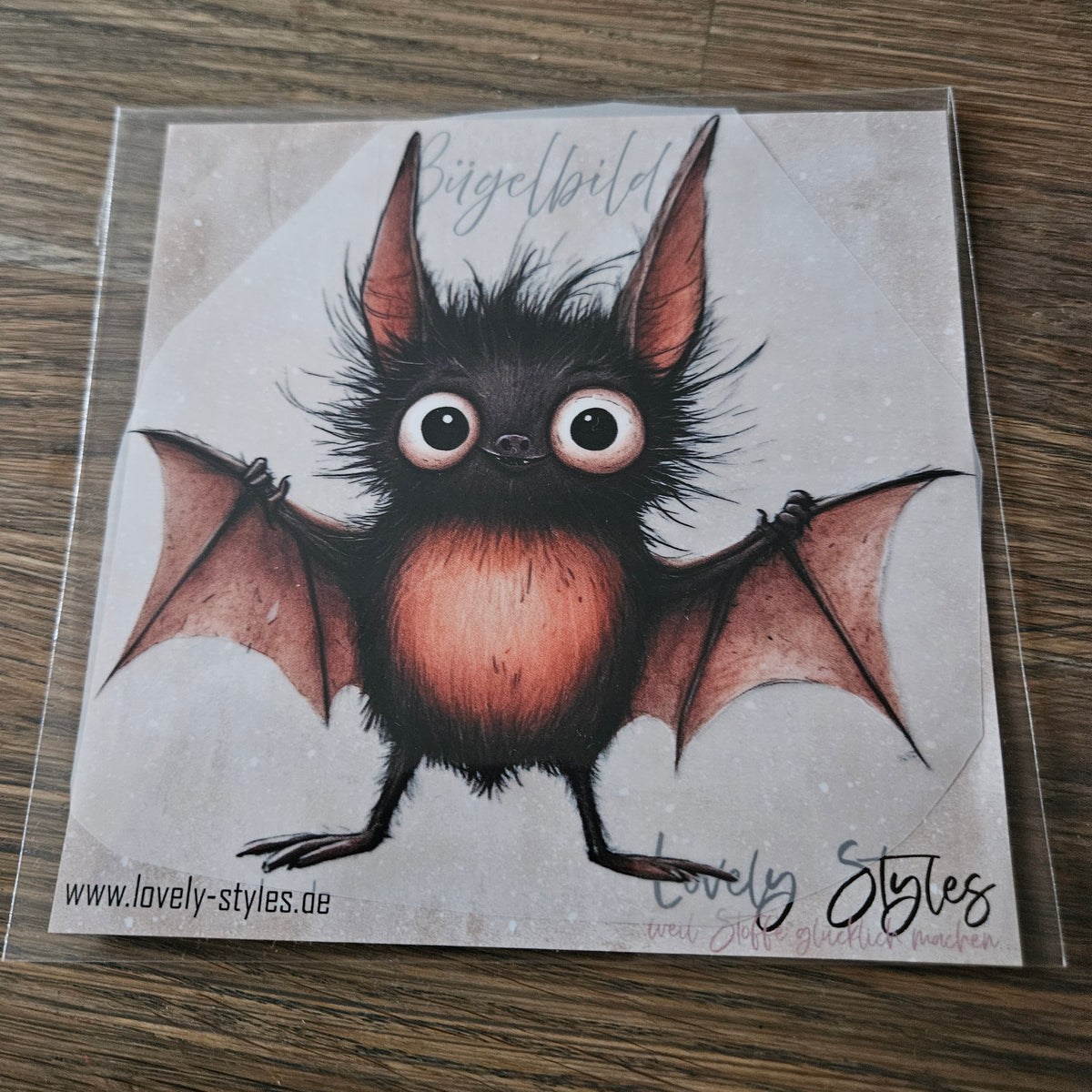 Bügelbild - Fledermaus ca. 15cm