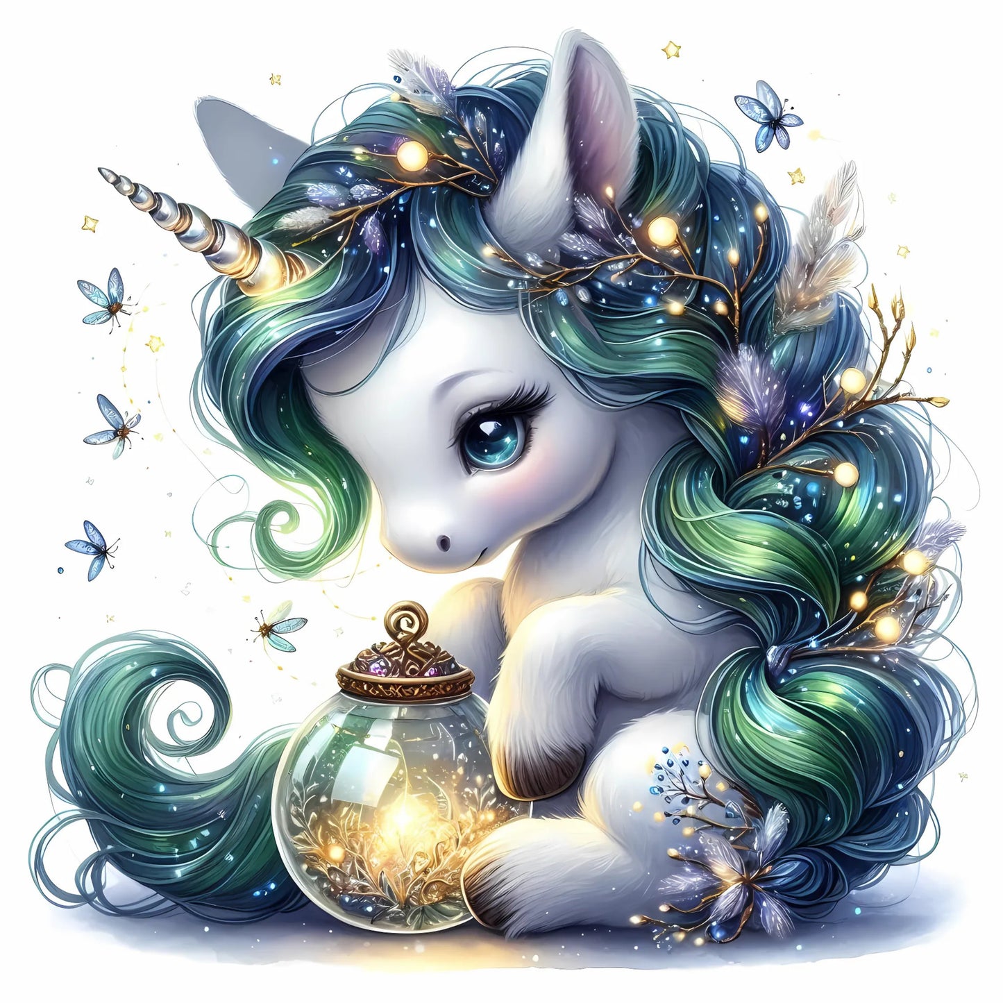 Auktion - Bügelbild - Sparkle Einhorn 10 - 15cm
