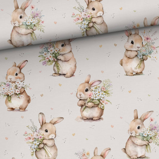 Sommersweat - Süßer Hase Beige