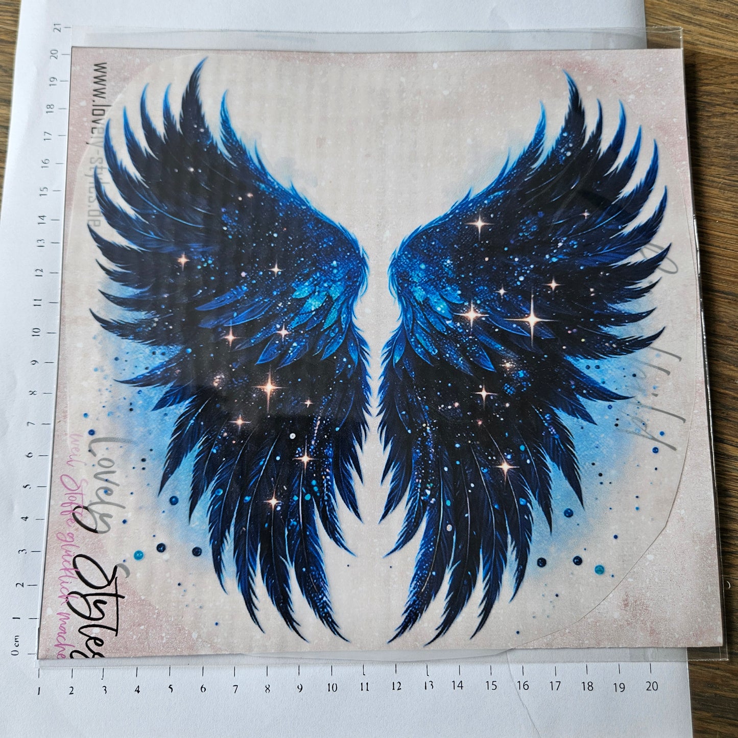 Bügelbild - Flügel Blau ca. 20cm