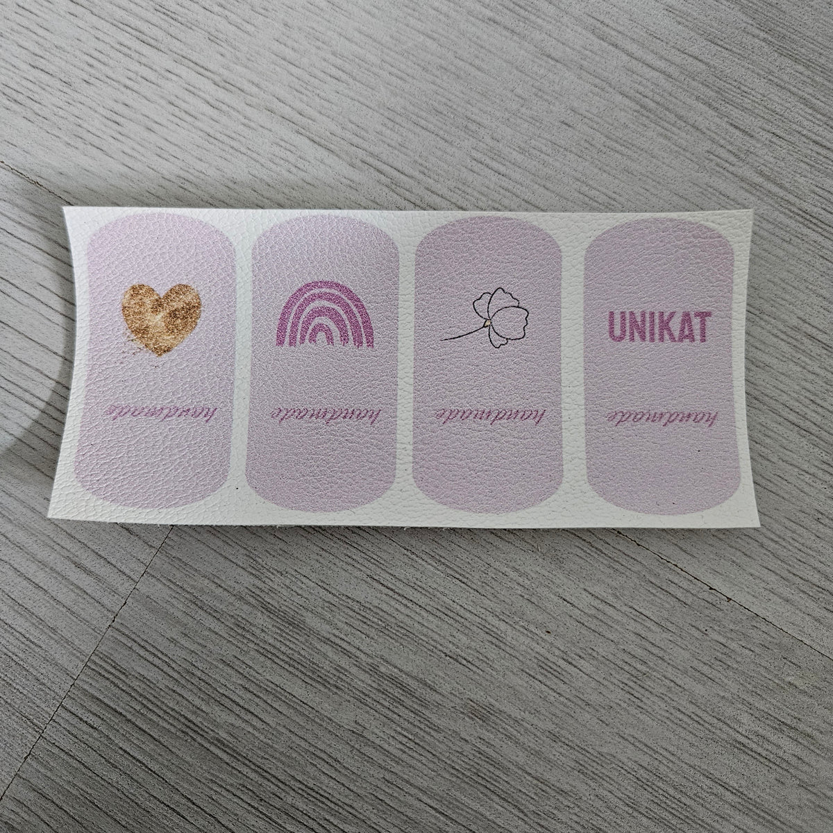 Kunstlederlabel Set - Klapplabels Rosa