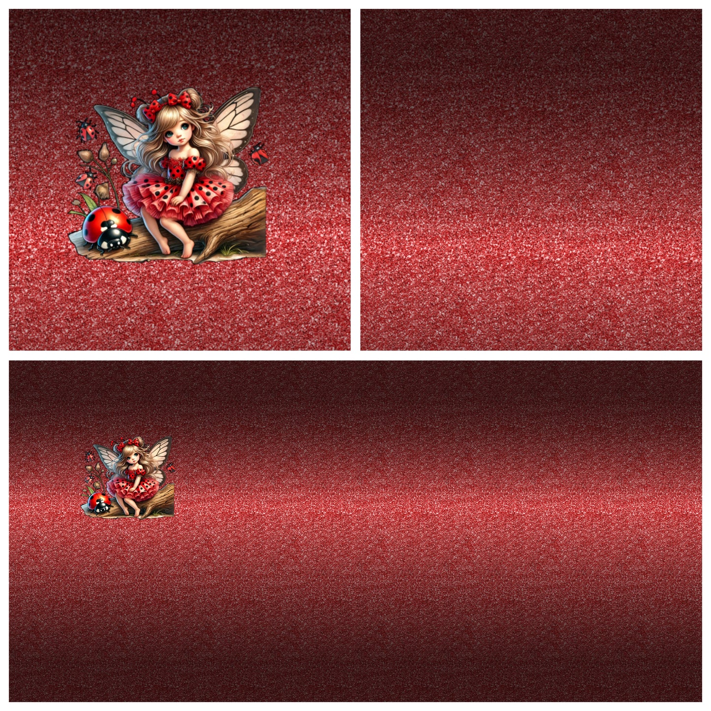 Panel mit Kombi - Marienkäferfee FakeGlitzer