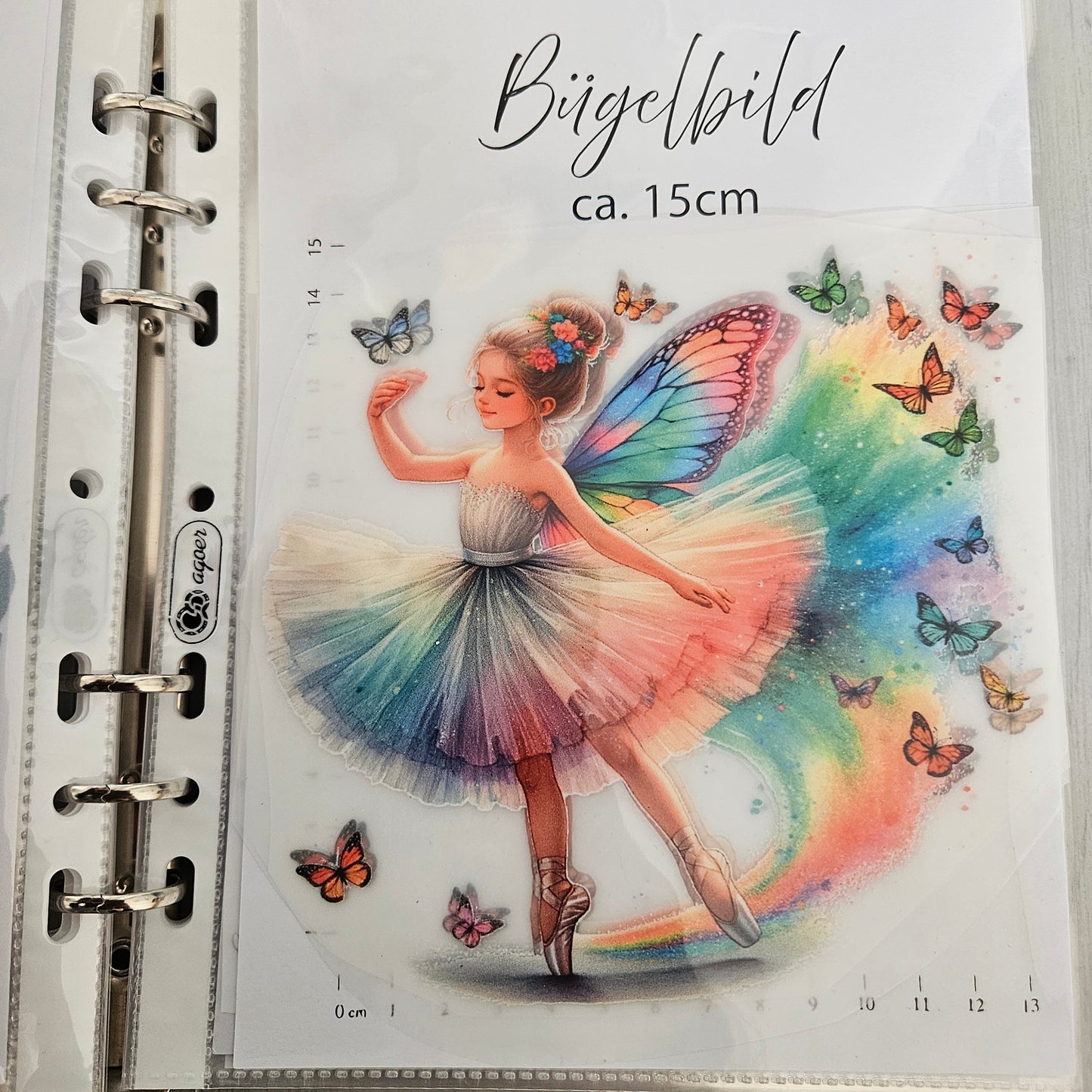 Bügelbild - Fee Ballerina Bunt 3 ca. 15cm