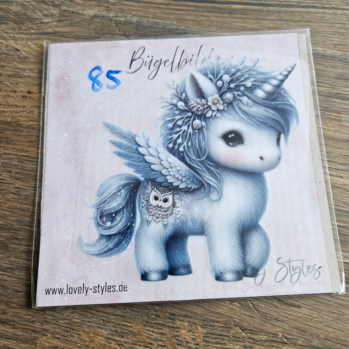 Bügelbild - Winter Einhorn ca. 15cm