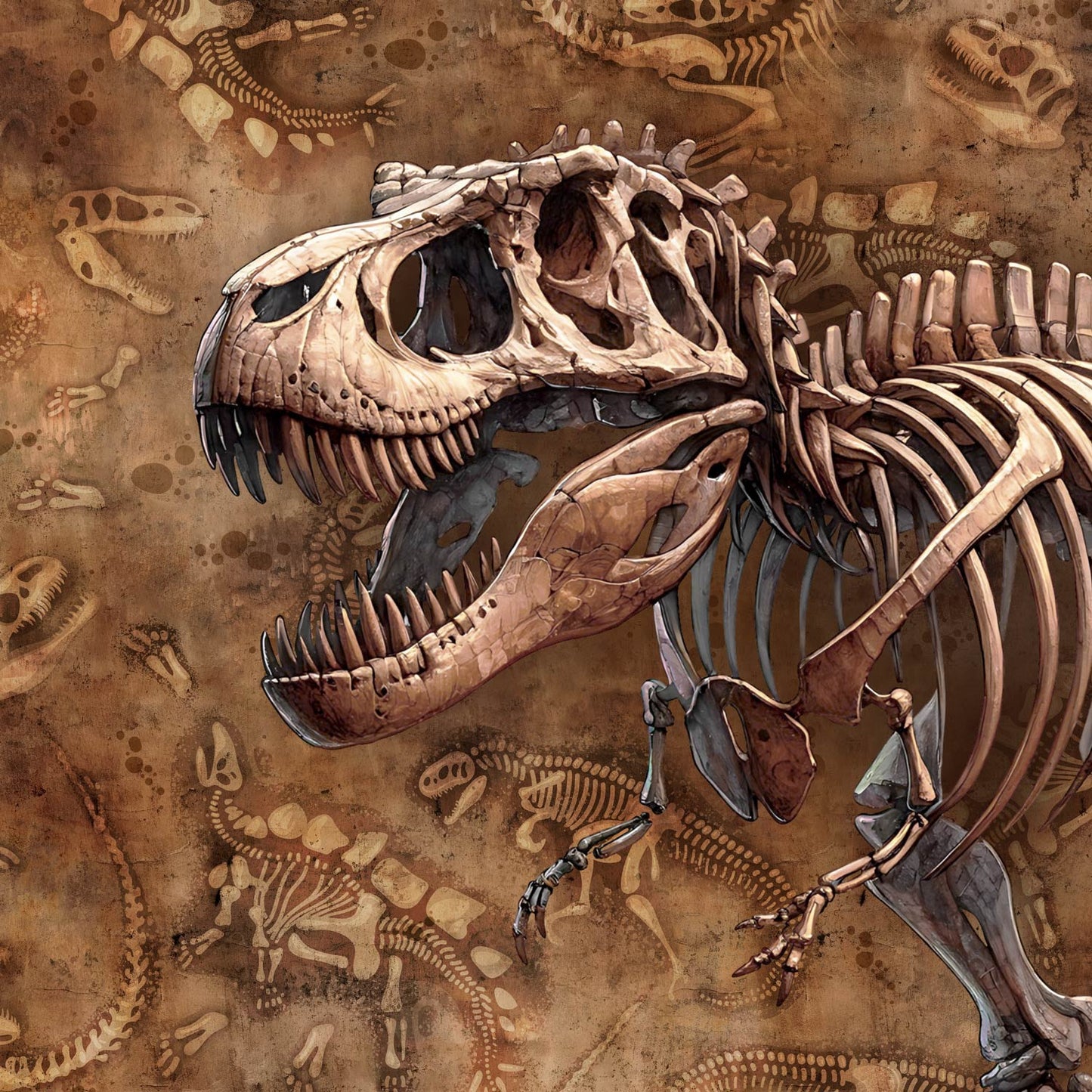 Sommersweat - Panel 50x70cm - Dino Skelett