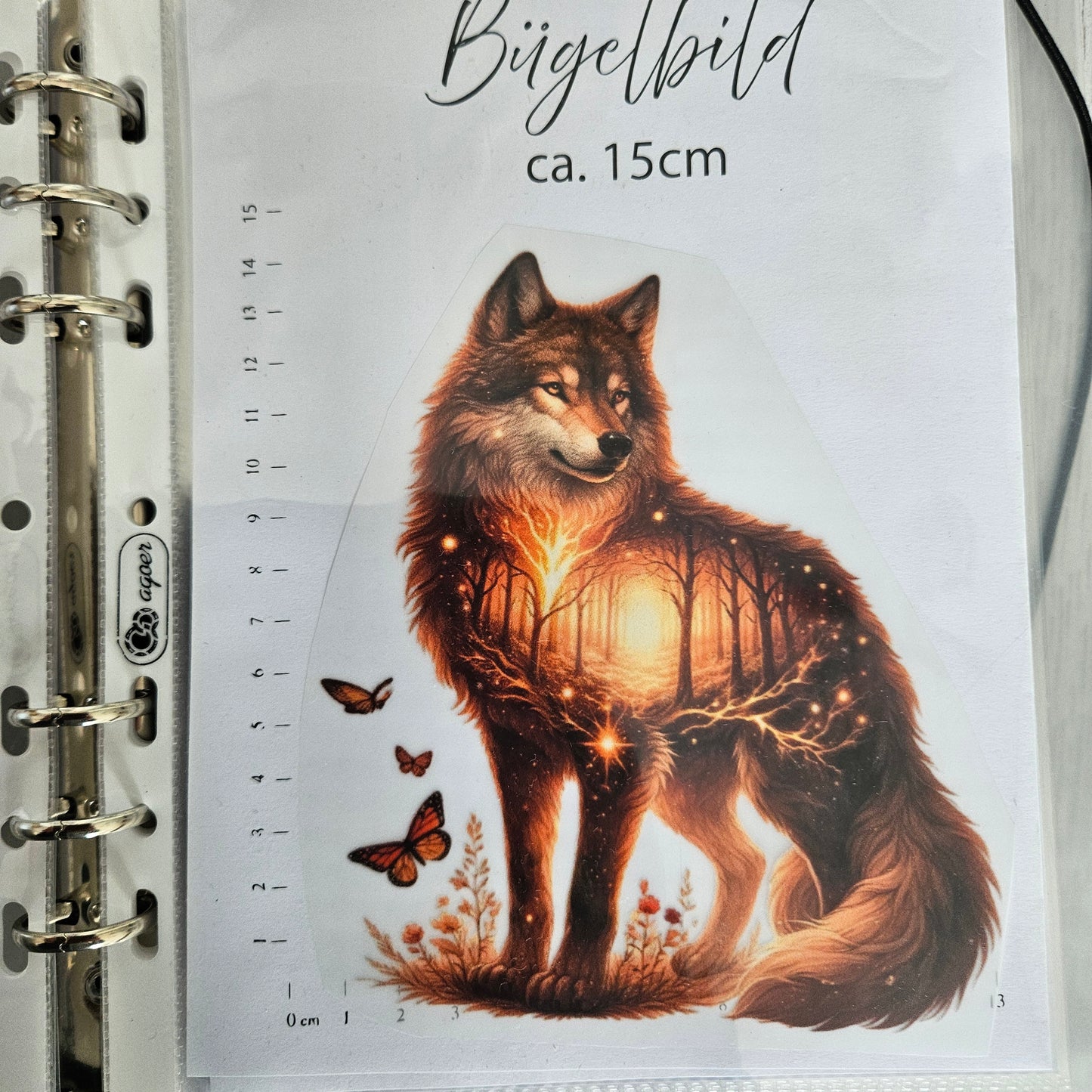 Bügelbild - Herbstwolf ca. 15cm
