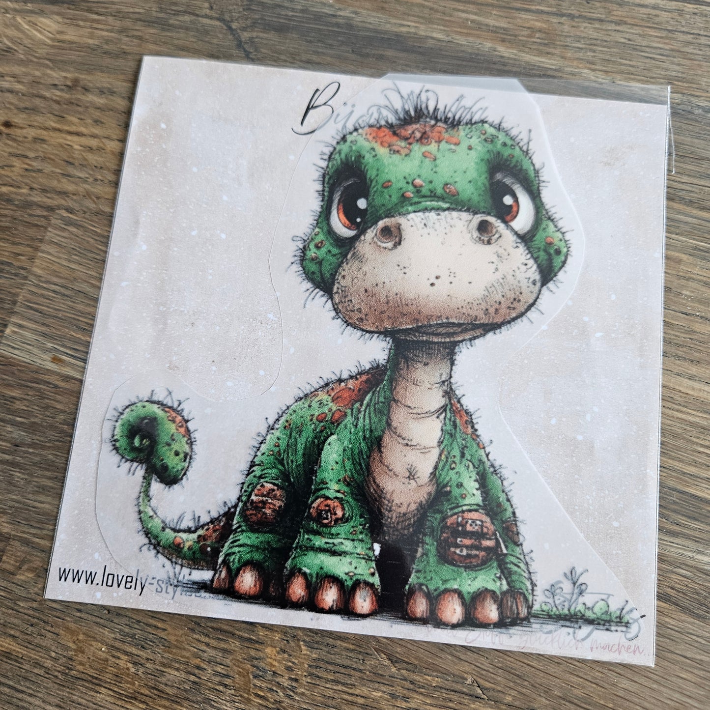 Bügelbild - Dino Grün ca. 15cm