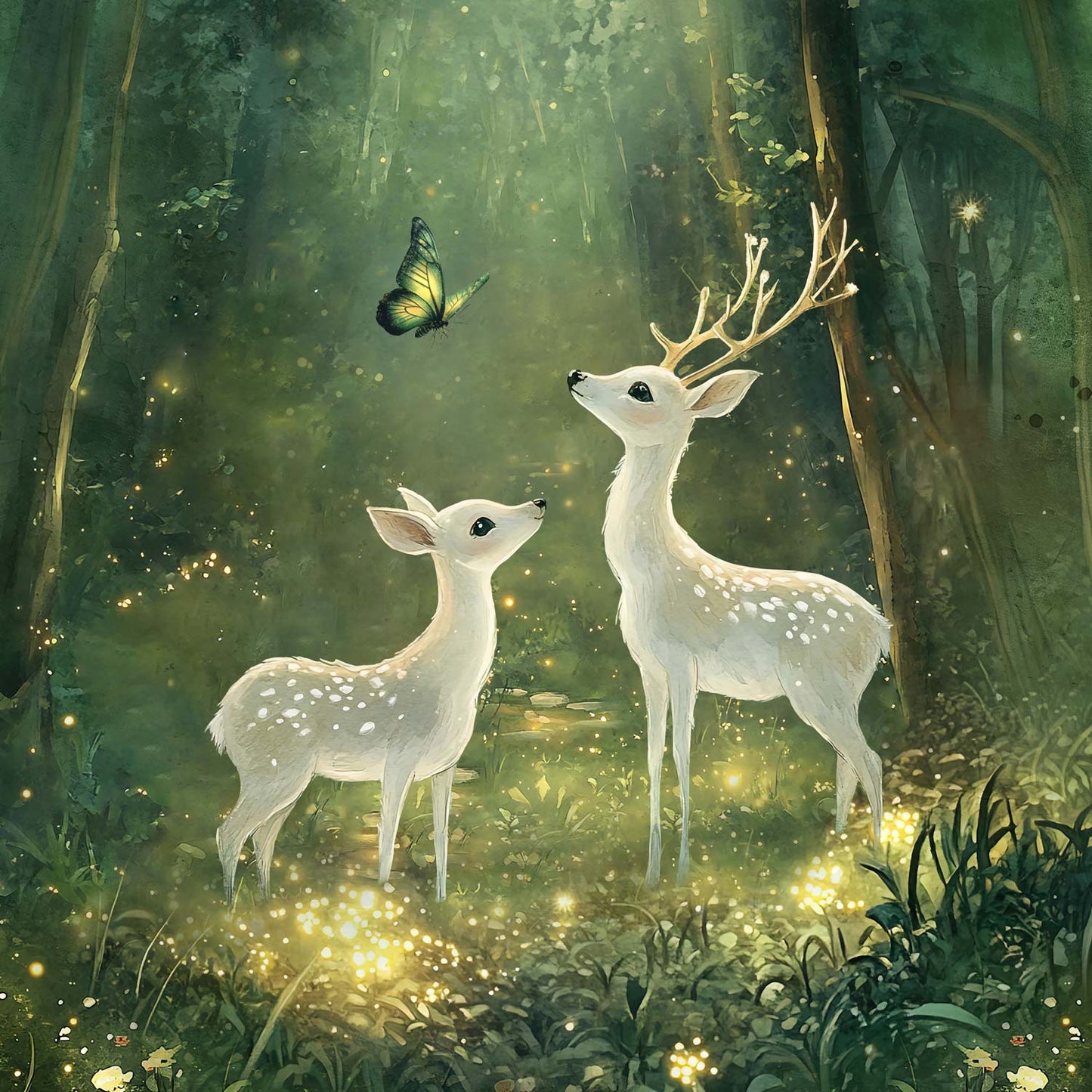 Sommersweat - Panel - Stone Green Rehe