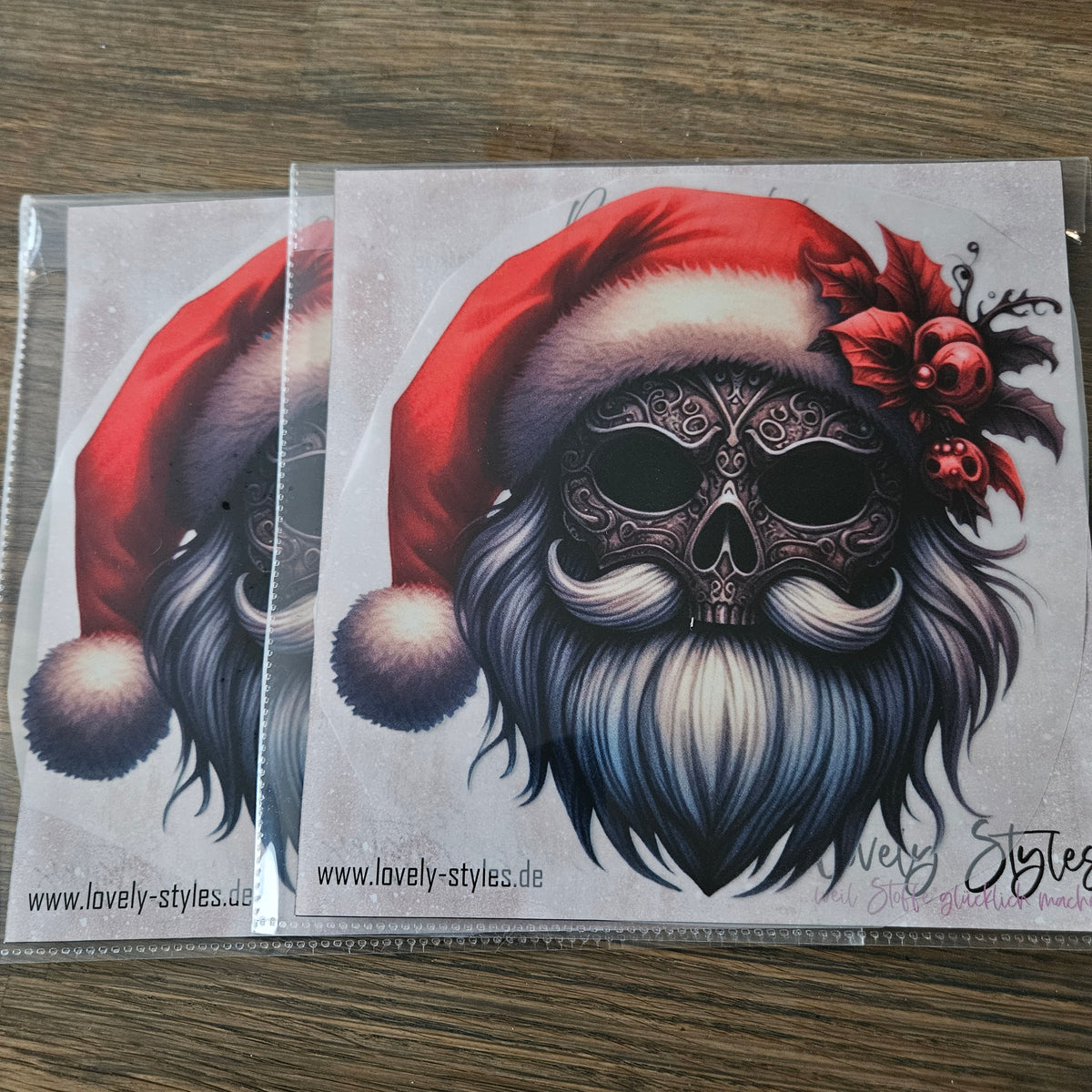 Bügelbild - Weihnachten Totenkopf ca. 20cm