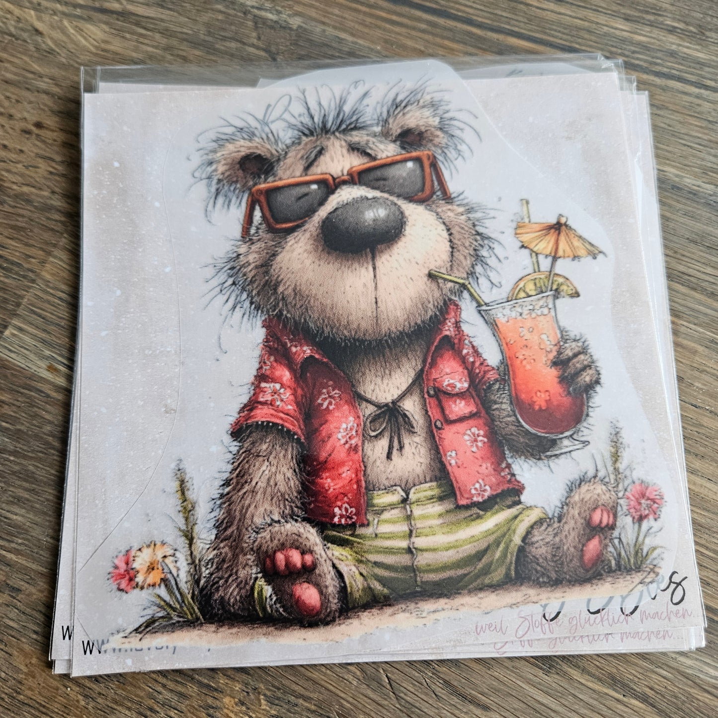 Bügelbild - Sommerbär ca. 15cm
