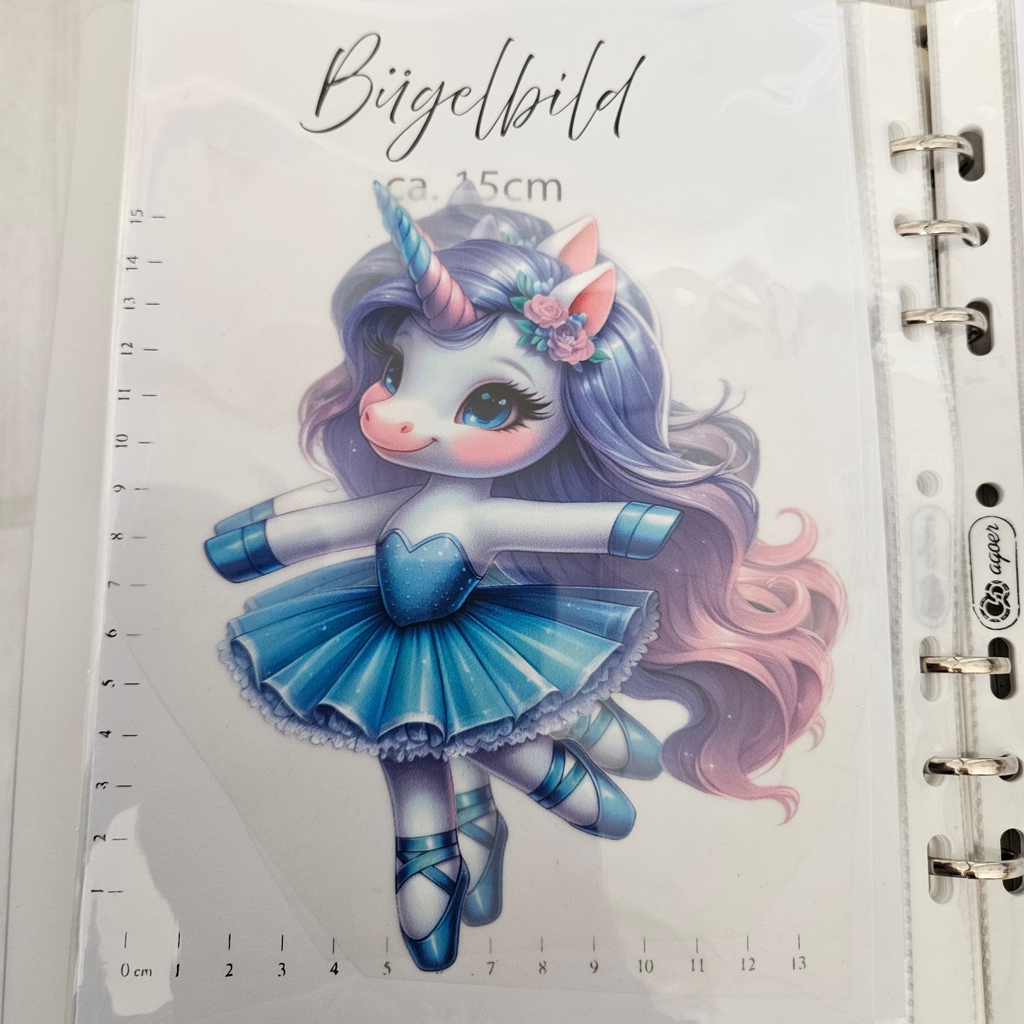 Bügelbild - Ballerina Einhorn ca. 15cm