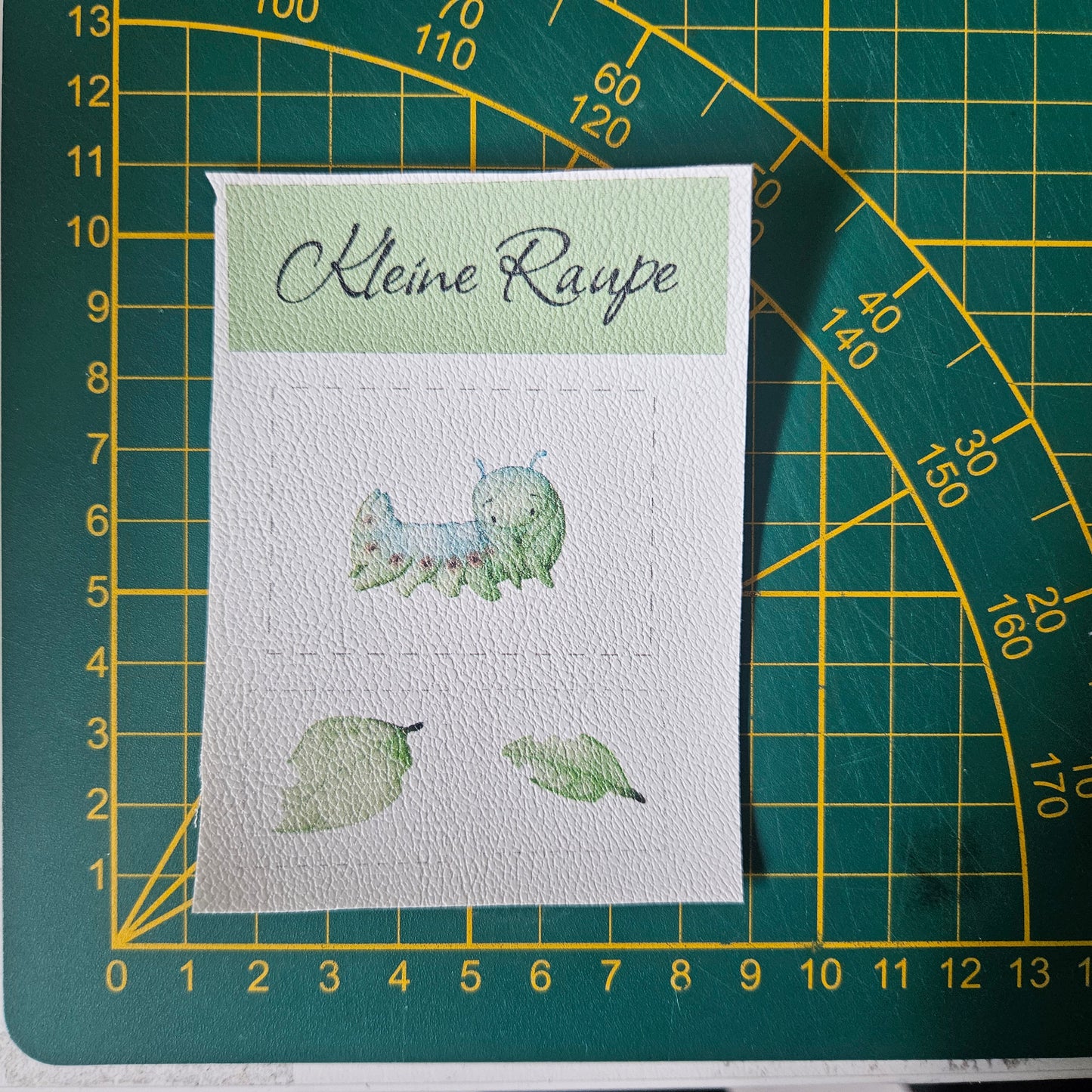 Kunstlederlabel Set - Kleine Raupe