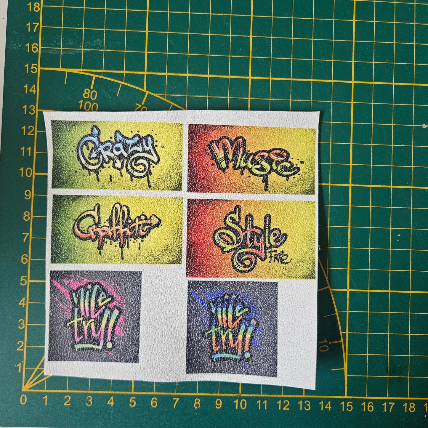 Kunstlederlabel Set - Graffiti