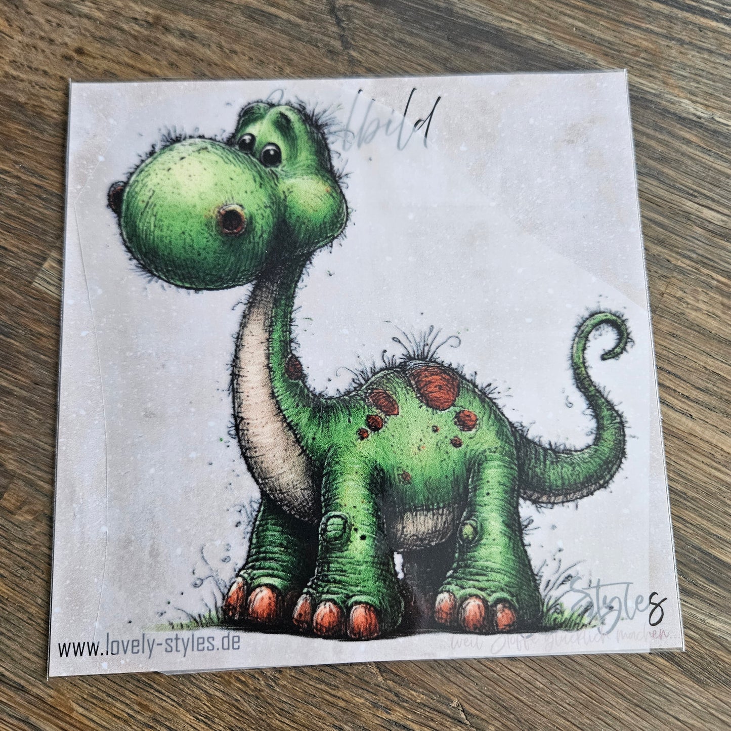Bügelbild - Dino Grün ca. 15cm