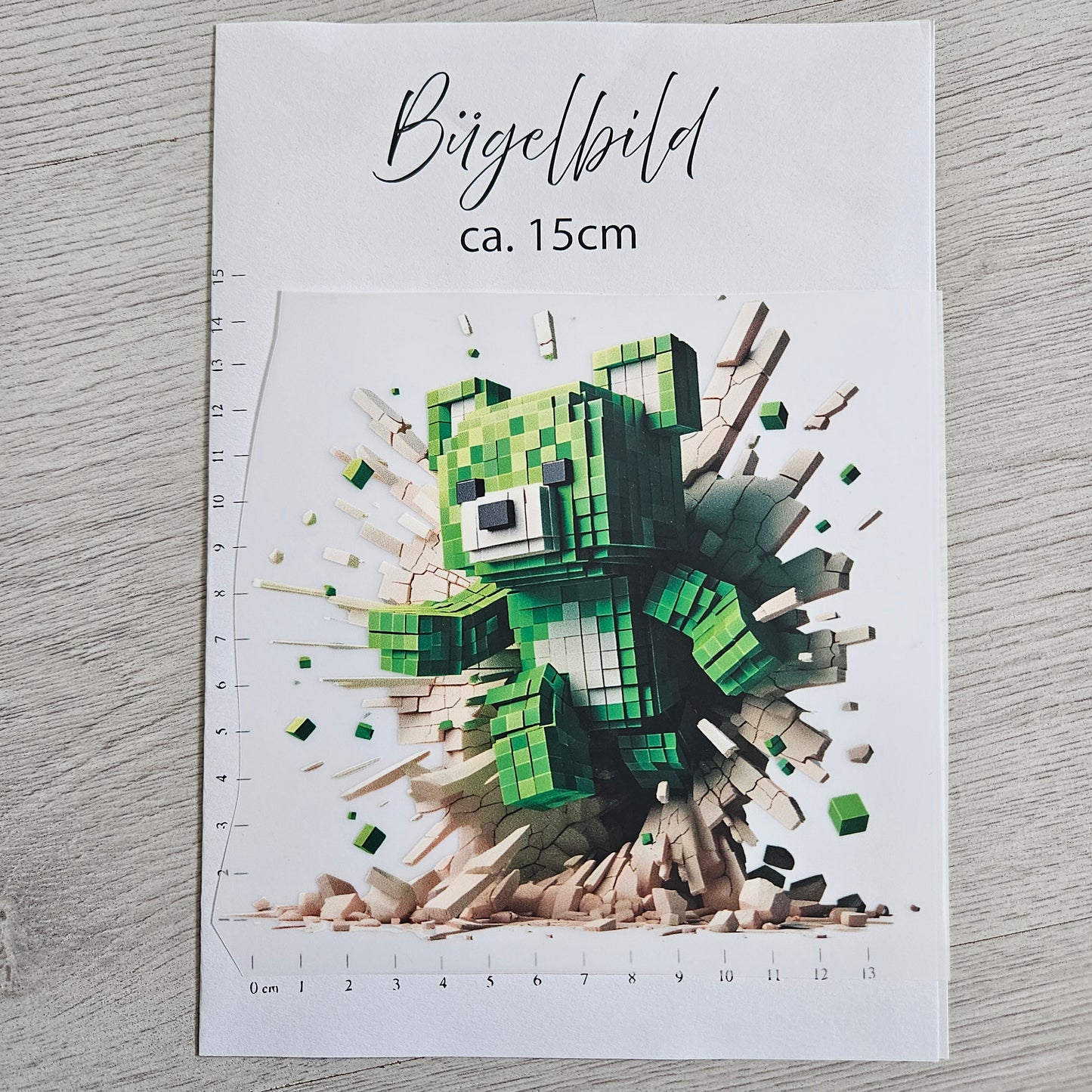 Bügelbild - Pixel Bär ca. 15cm