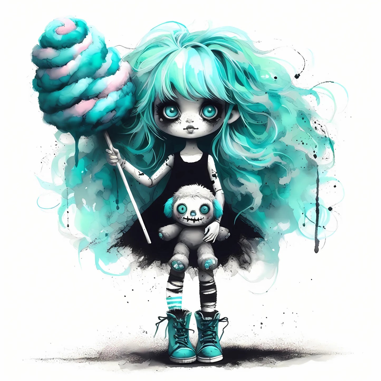Auktion - Bügelbild - Zombie Mädchen Mint 9 - 20cm