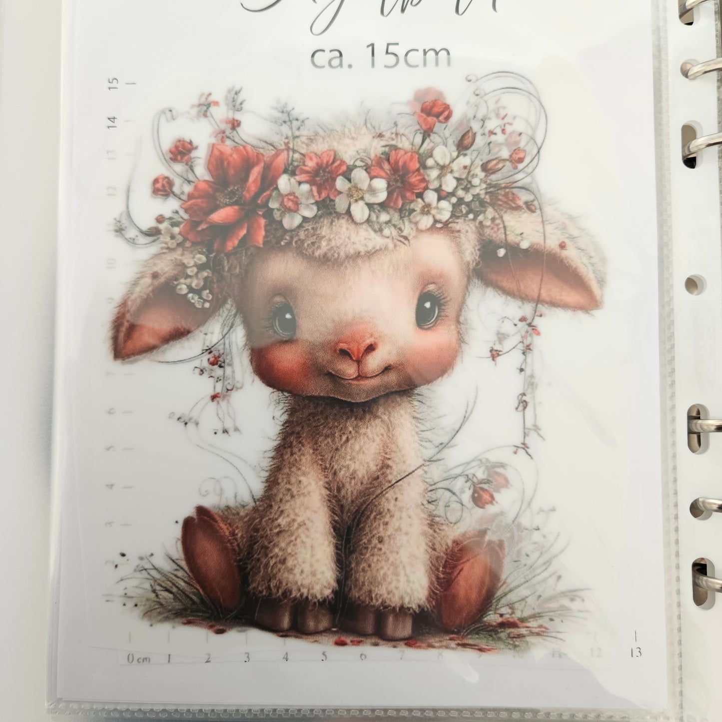 Bügelbild - Lamm mit Blumen ca. 15cm