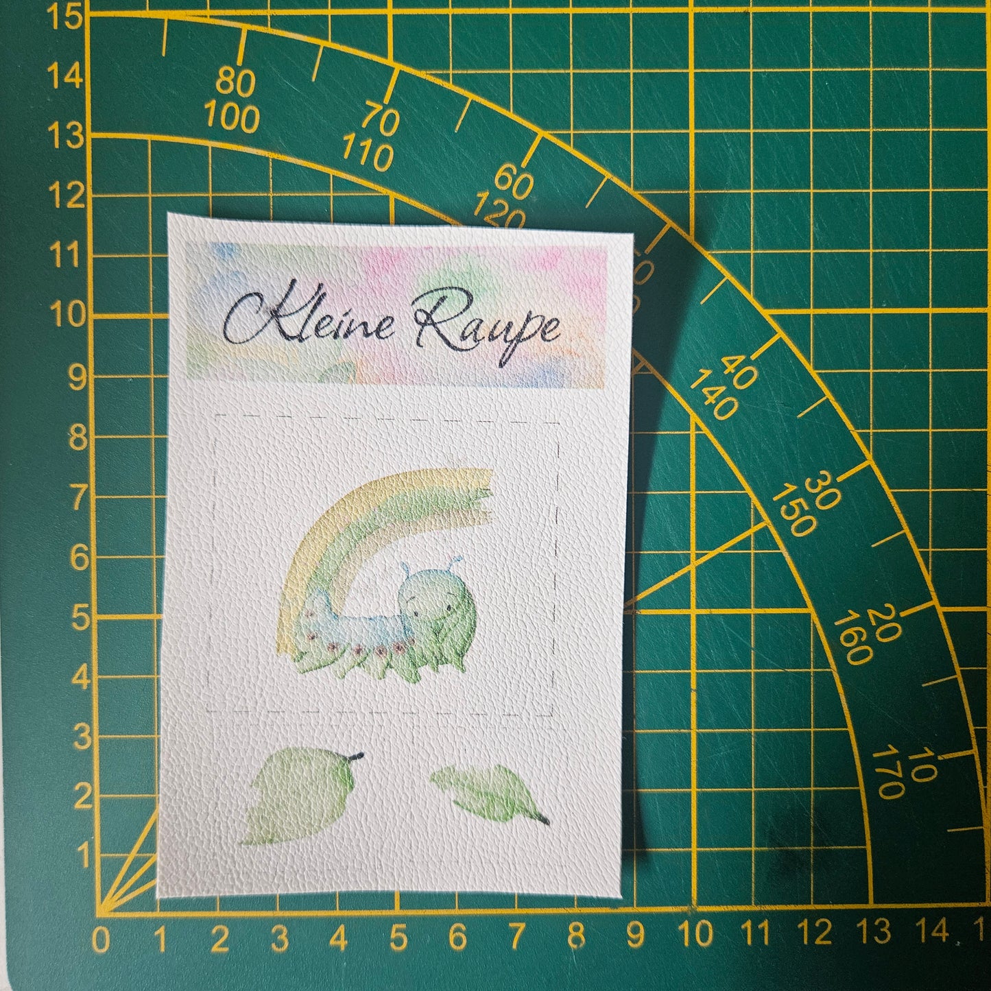 Kunstlederlabel Set - Kleine Raupe Bunt