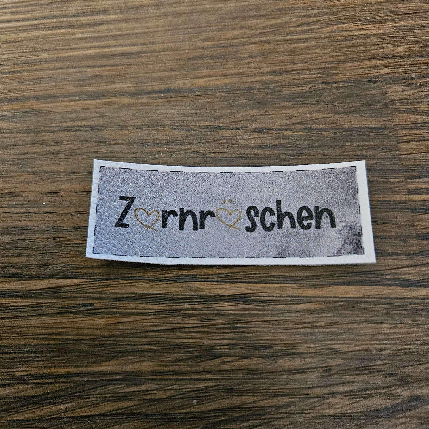 Kunstlederlabel - Zornröschen Grau