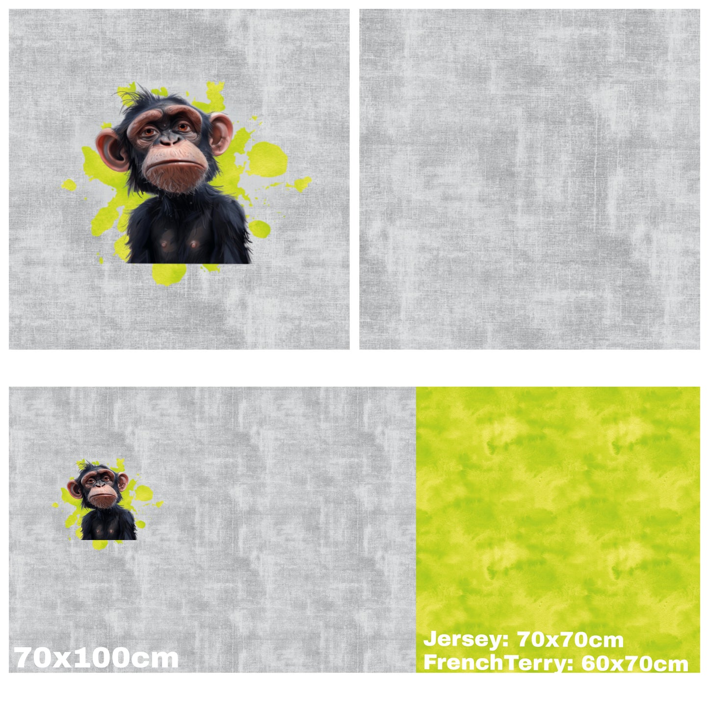 Panel mit Kombi - Grunge Leinen - Affe Lime