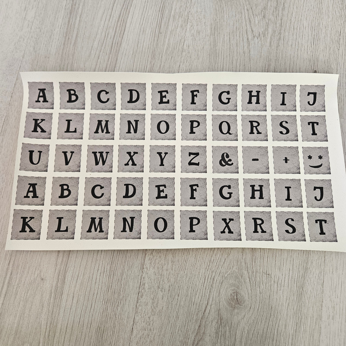 Kunstlederlabel Set - ABC 3×3cm