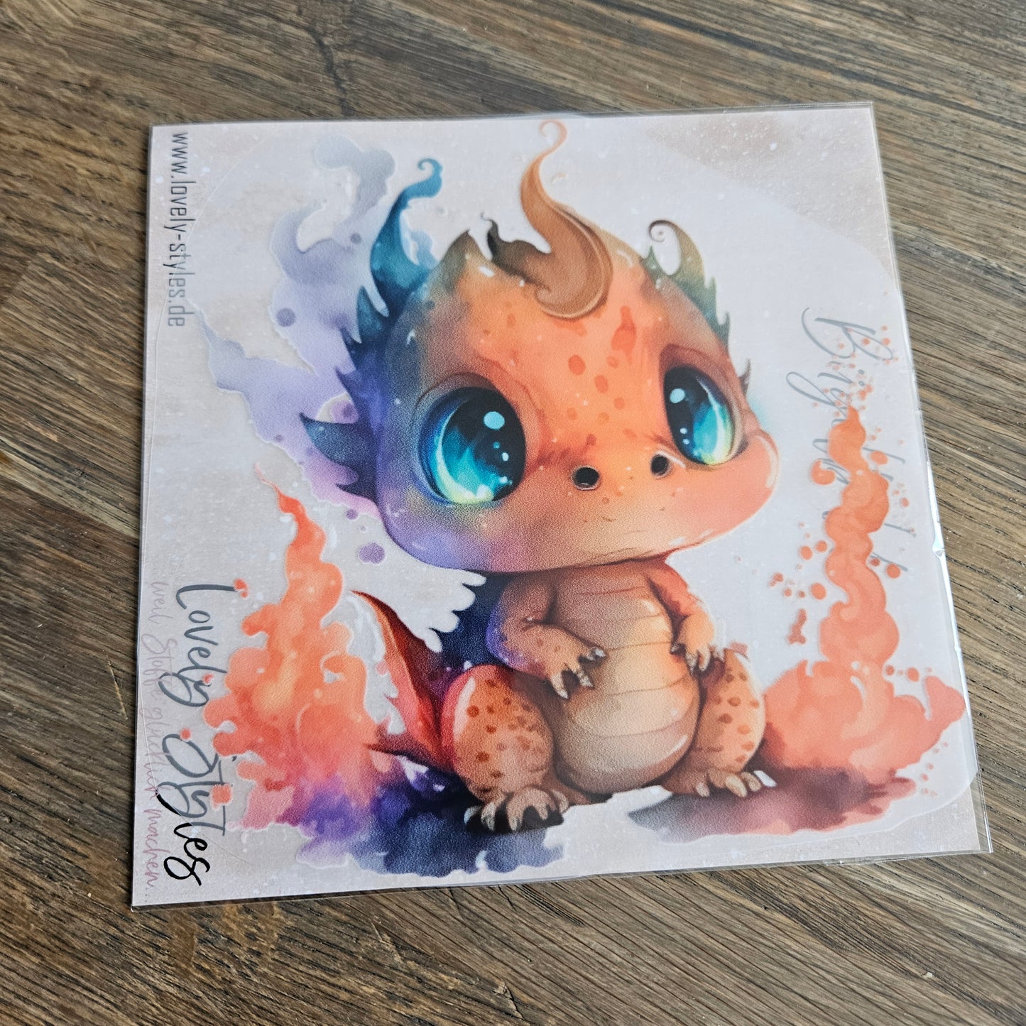 Bügelbild - Feuerdrache ca. 15cm
