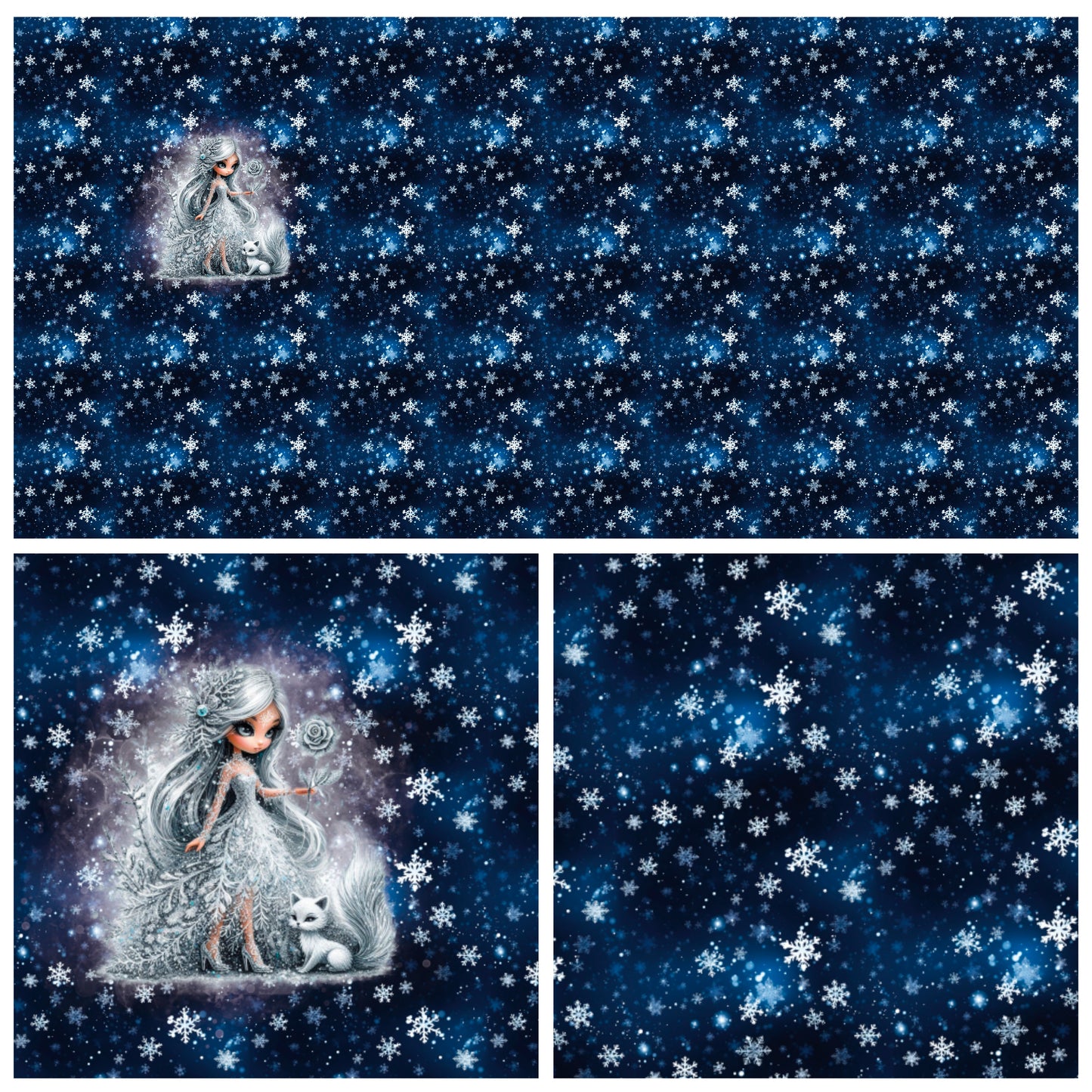 Panel mit Kombi - Schneeprinzessin Navy