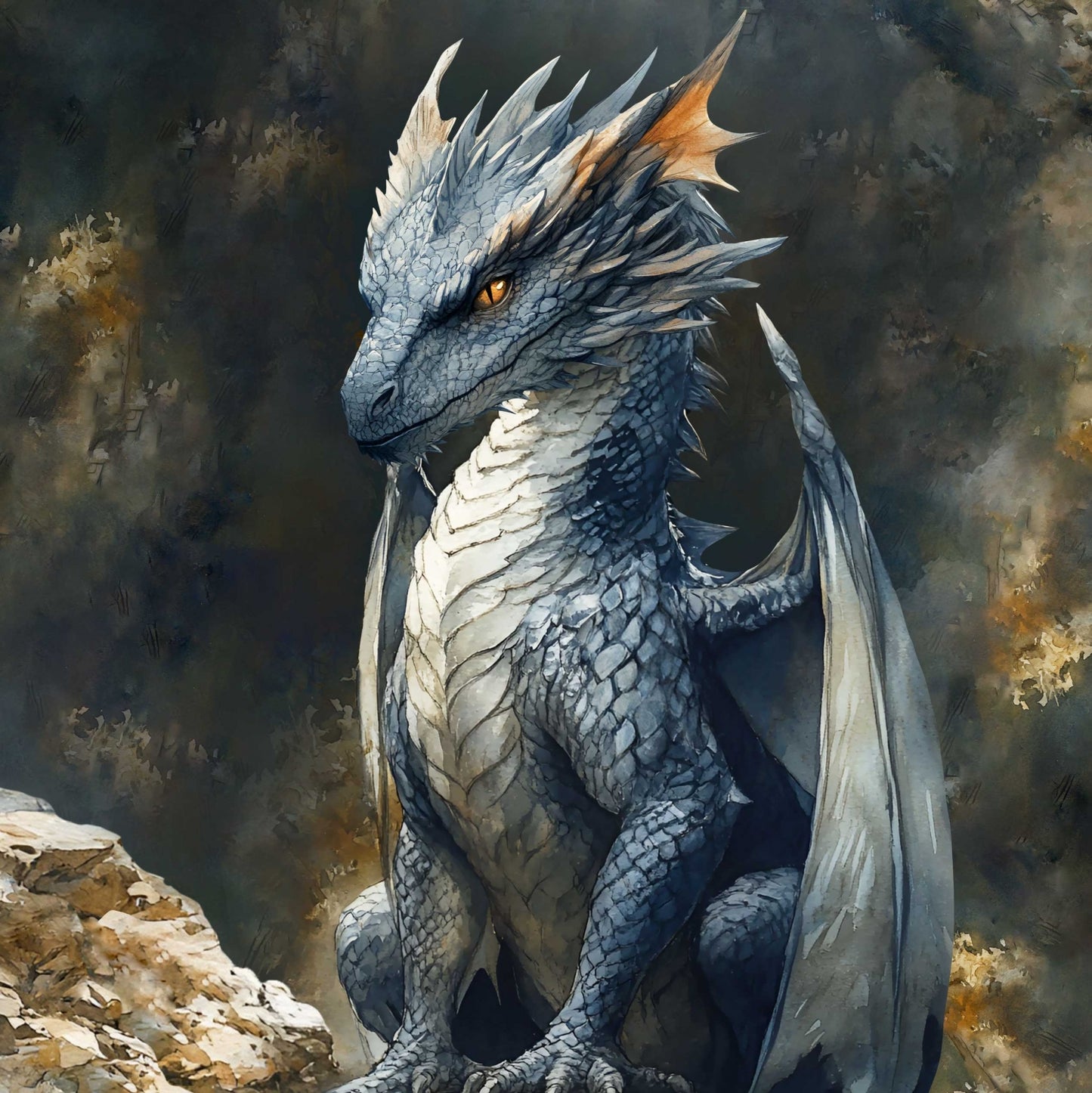 Sommersweat - Panel 50x70cm - Drache Blau