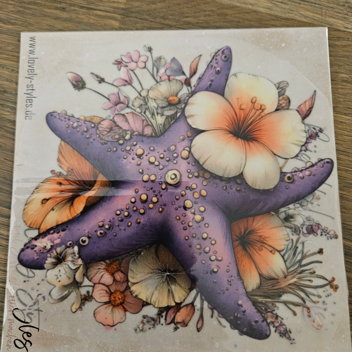 Bügelbild - Lila Seestern ca. 15cm