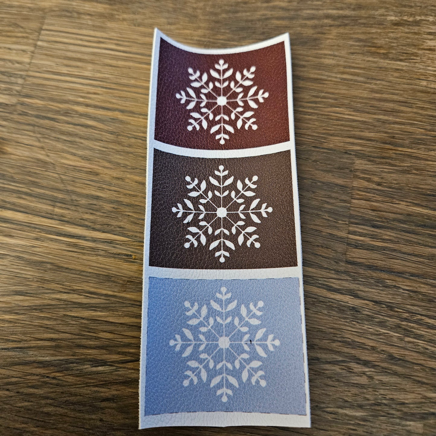 Kunstlederlabel Set - Schneeflocken
