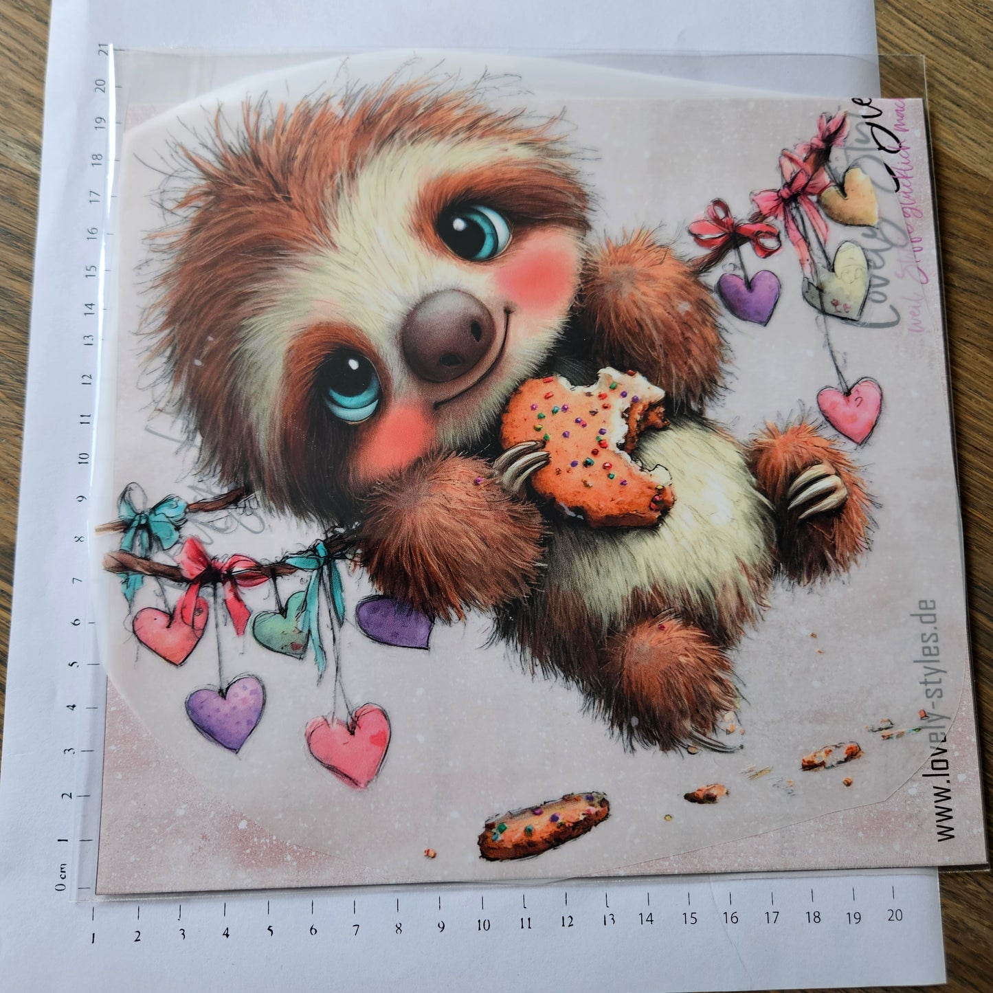 Bügelbild - Süßes Faultier ca. 20cm