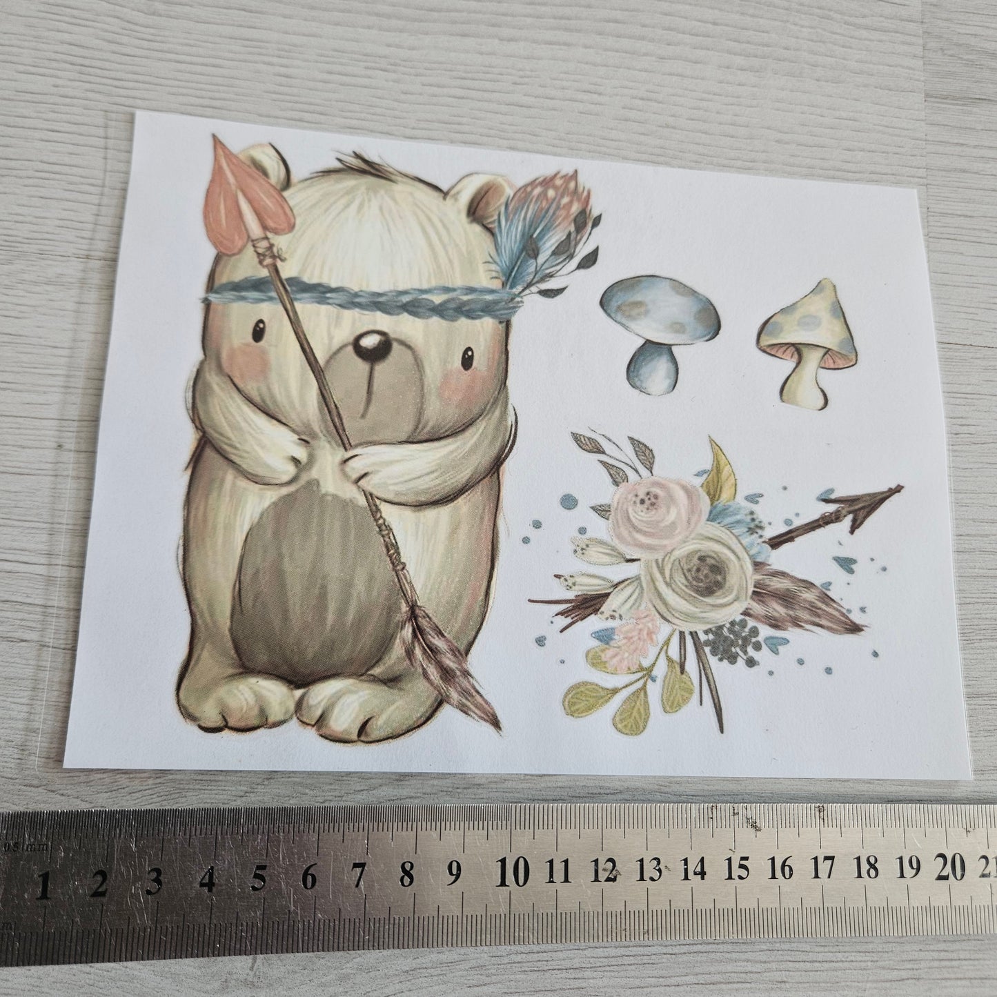 Bügelbild - Set Boho Bär