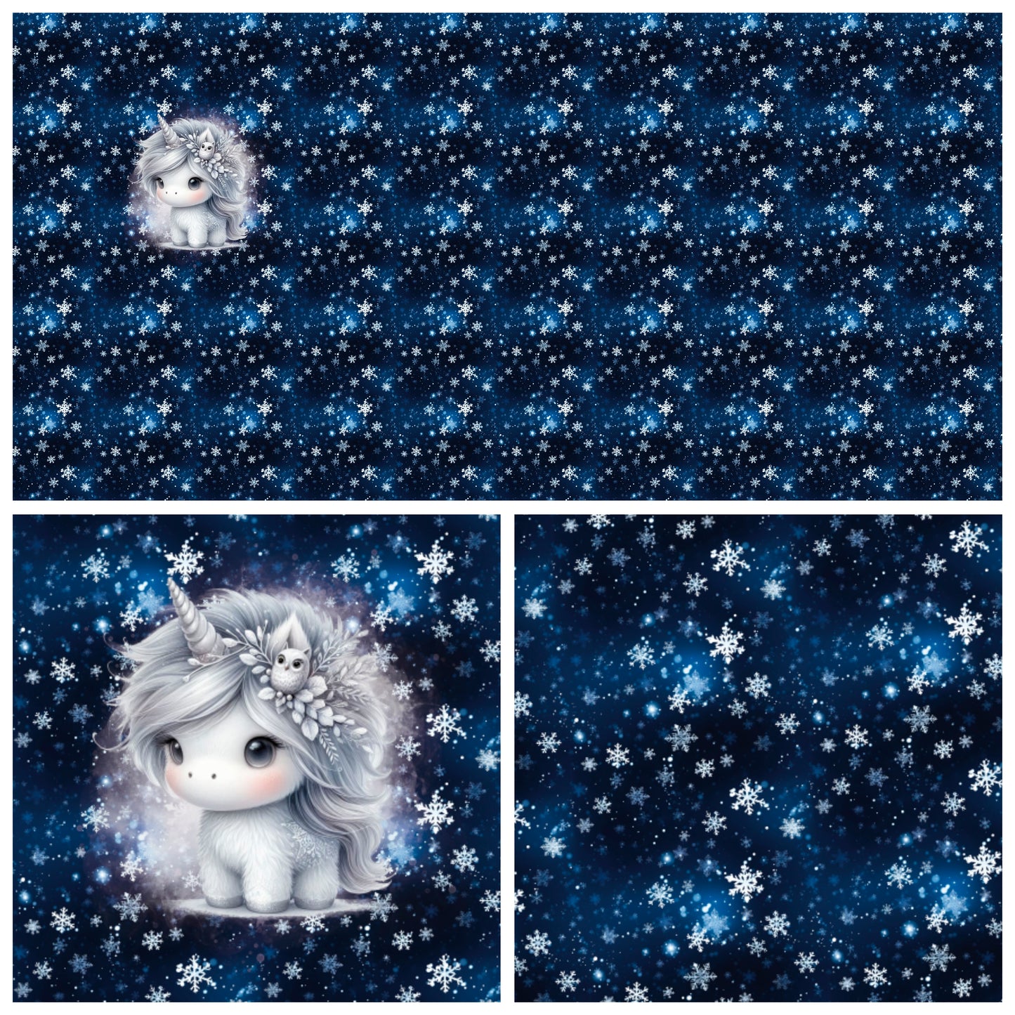 Panel mit Kombi - Wintereinhorn Navy