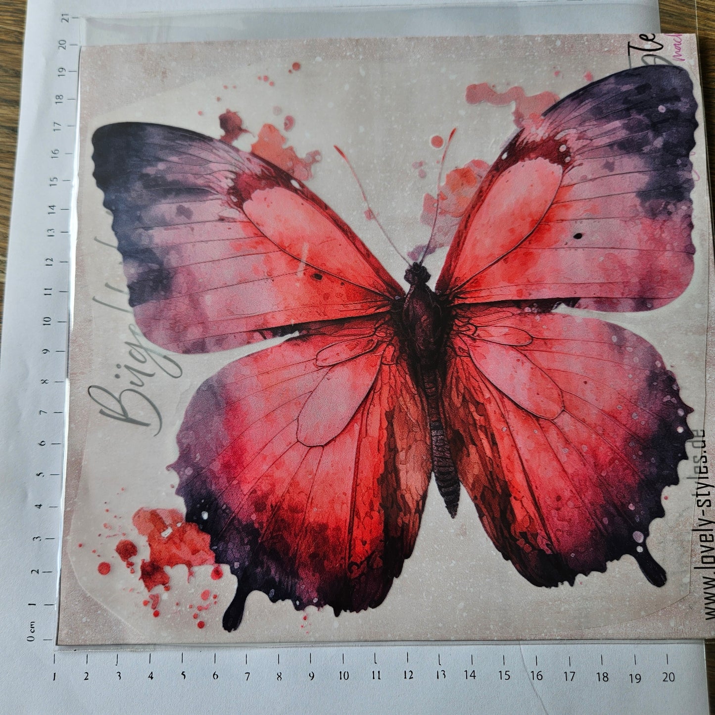 Bügelbild - Schmetterling Pink ca. 20cm