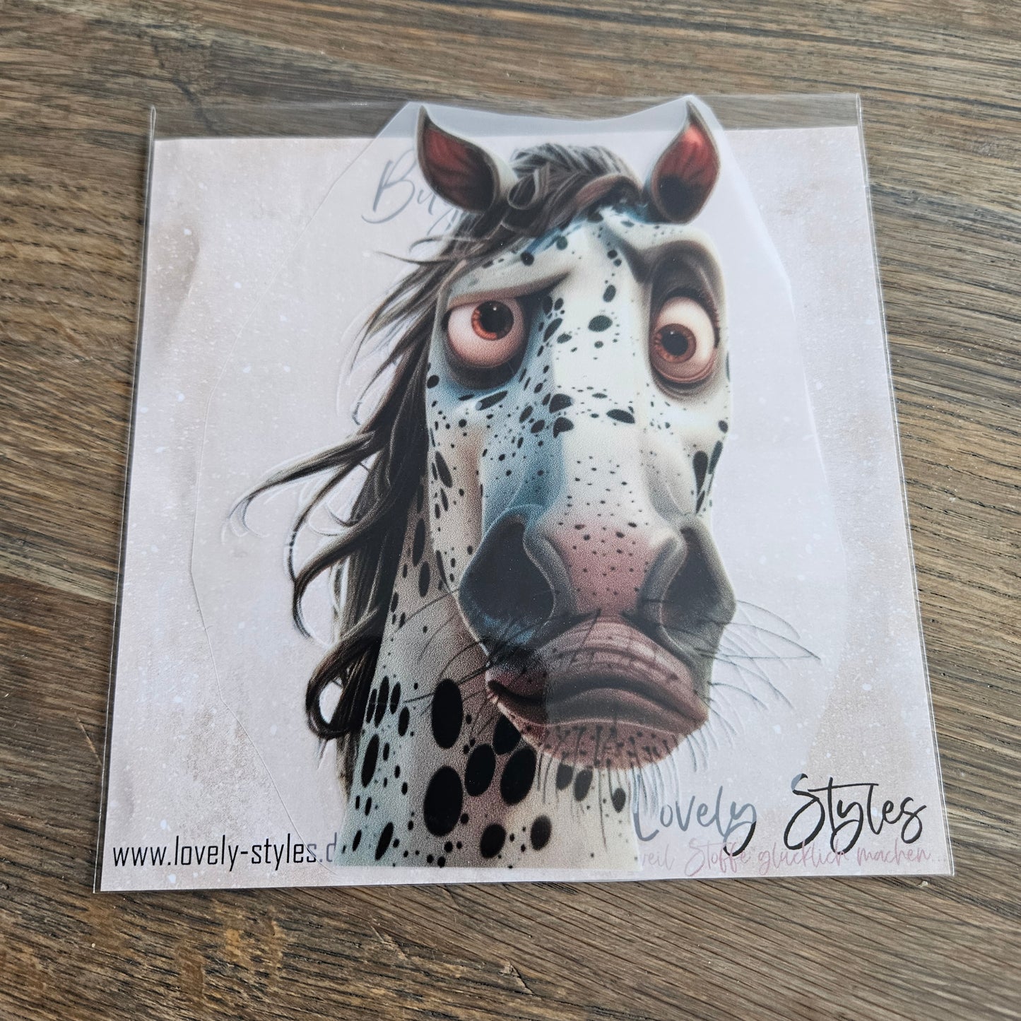 Bügelbild - Lustiges Pferd ca. 15cm