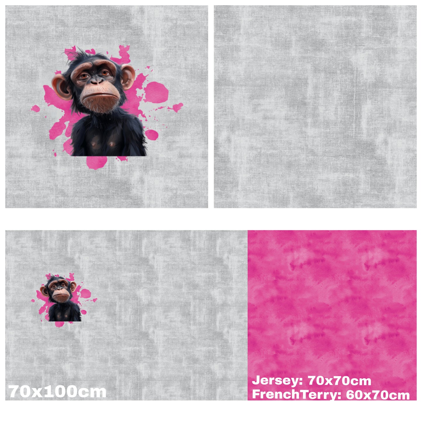 Panel mit Kombi - Grunge Leinen - Affe Pink