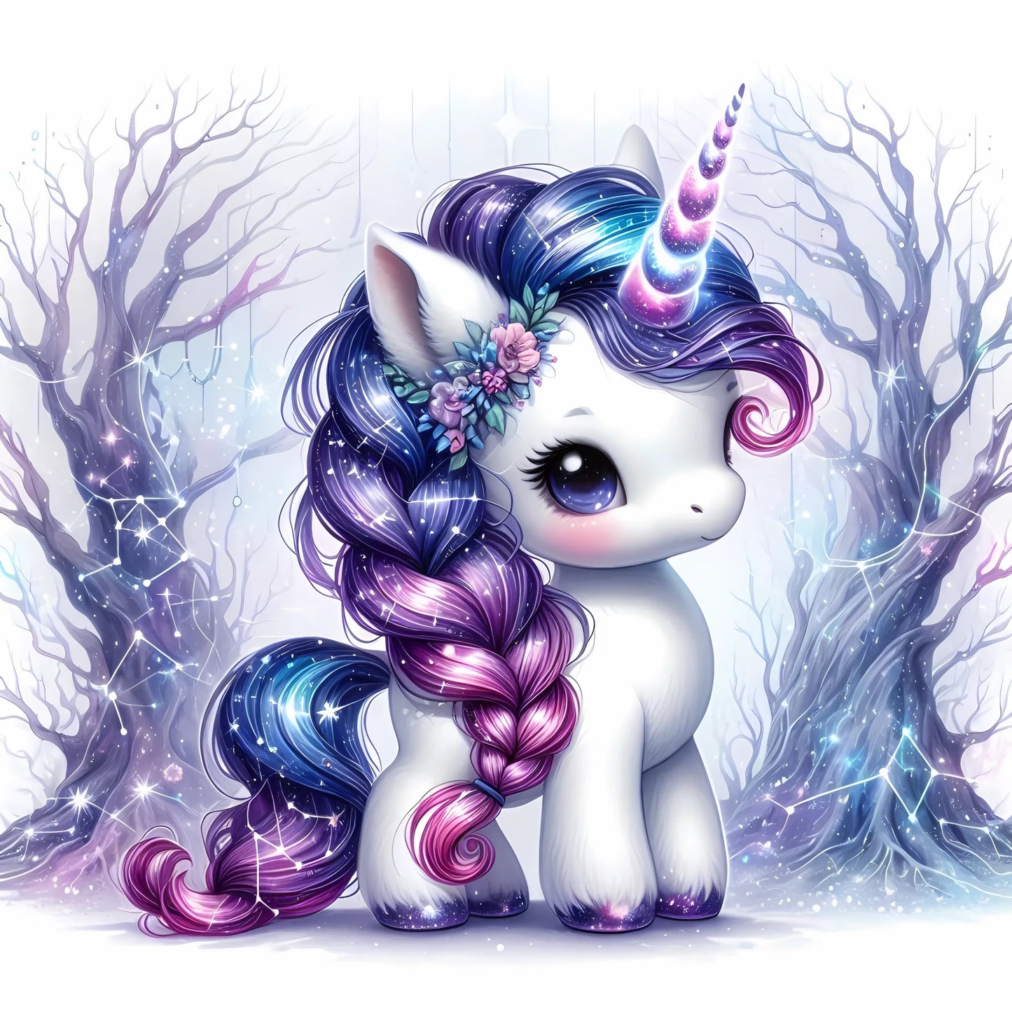 Auktion - Bügelbild - Sparkle Einhorn Lila 10 - 15cm