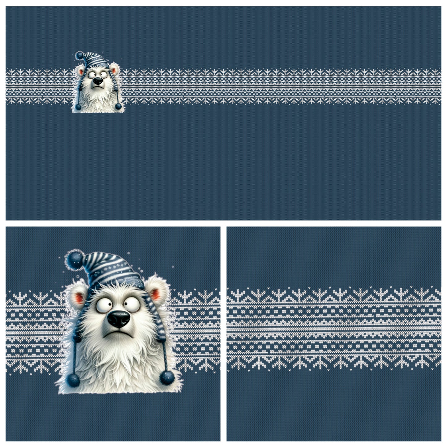 Panel mit Kombi - Eisbär Strickoptik