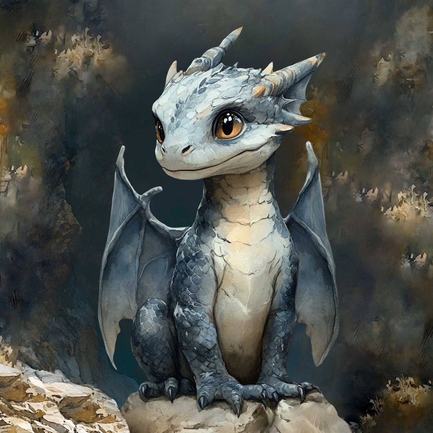 Sommersweat - Panel - Drache Blau 1