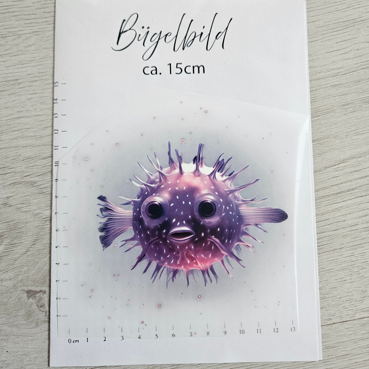 Bügelbild - Kugelfisch ca. 15cm