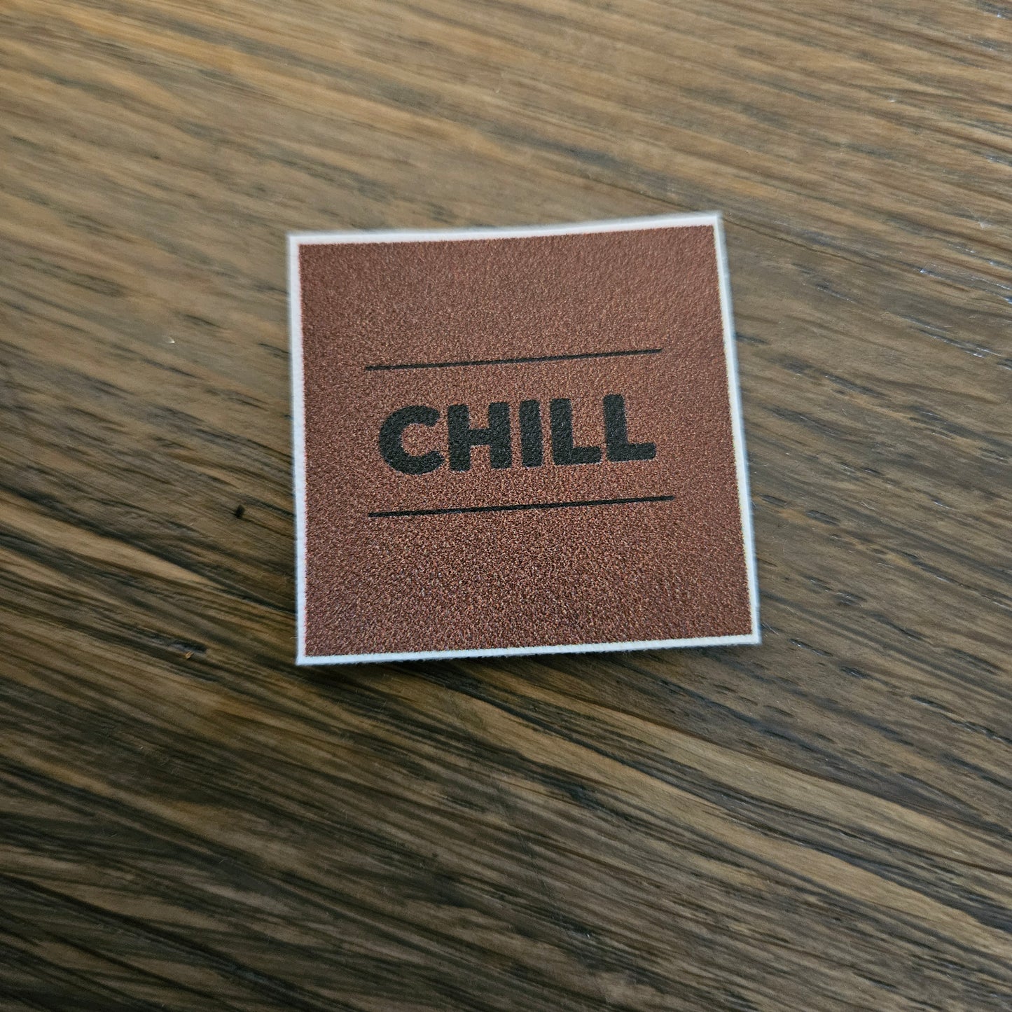 Kunstlederlabel - Chill Braun