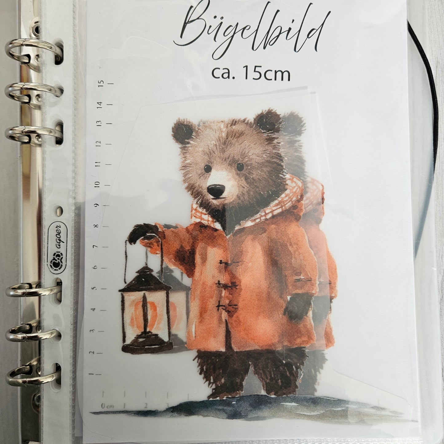 Bügelbild - Bär mit Laterne ca. 15cm