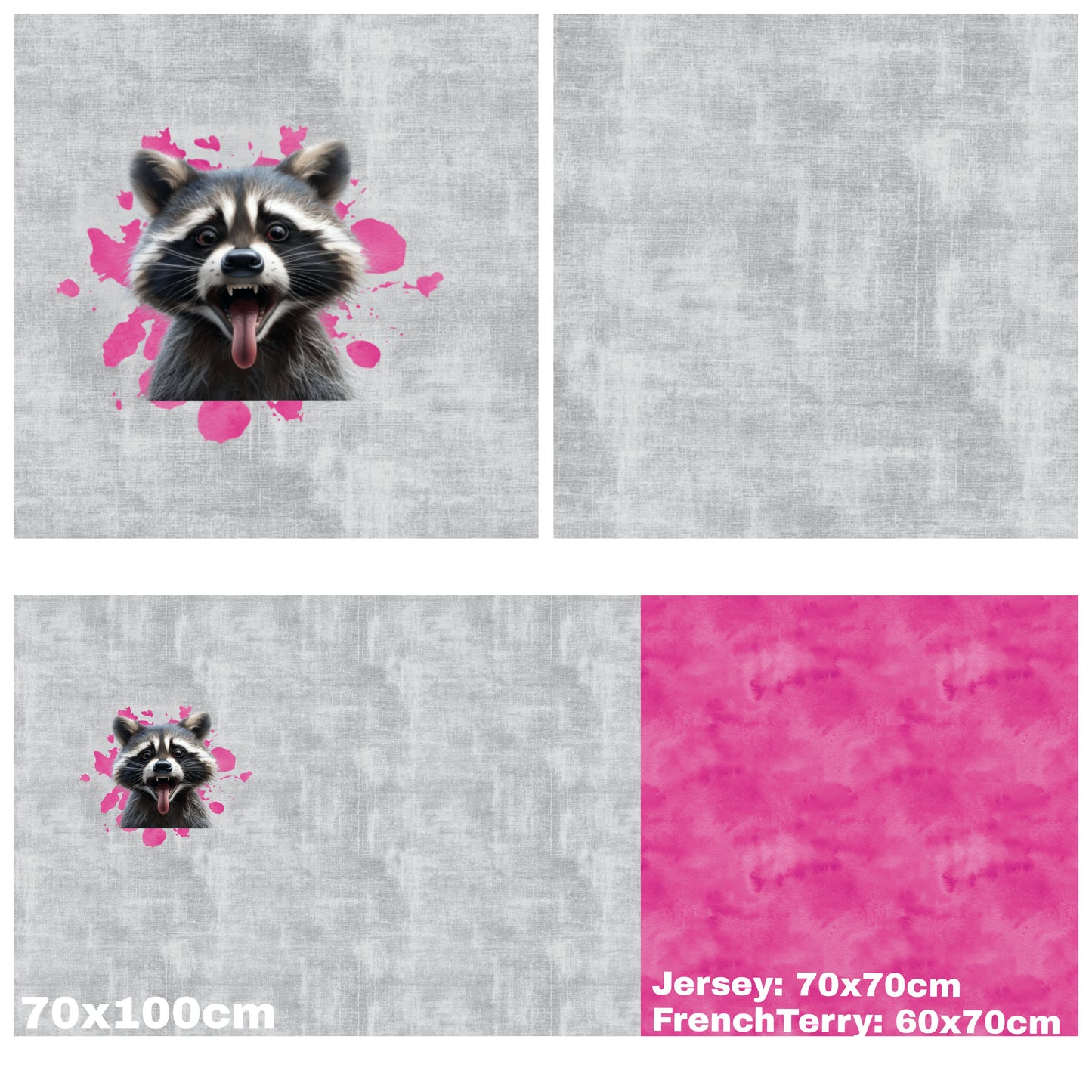 Panel mit Kombi - Grunge Leinen - Waschbär Pink