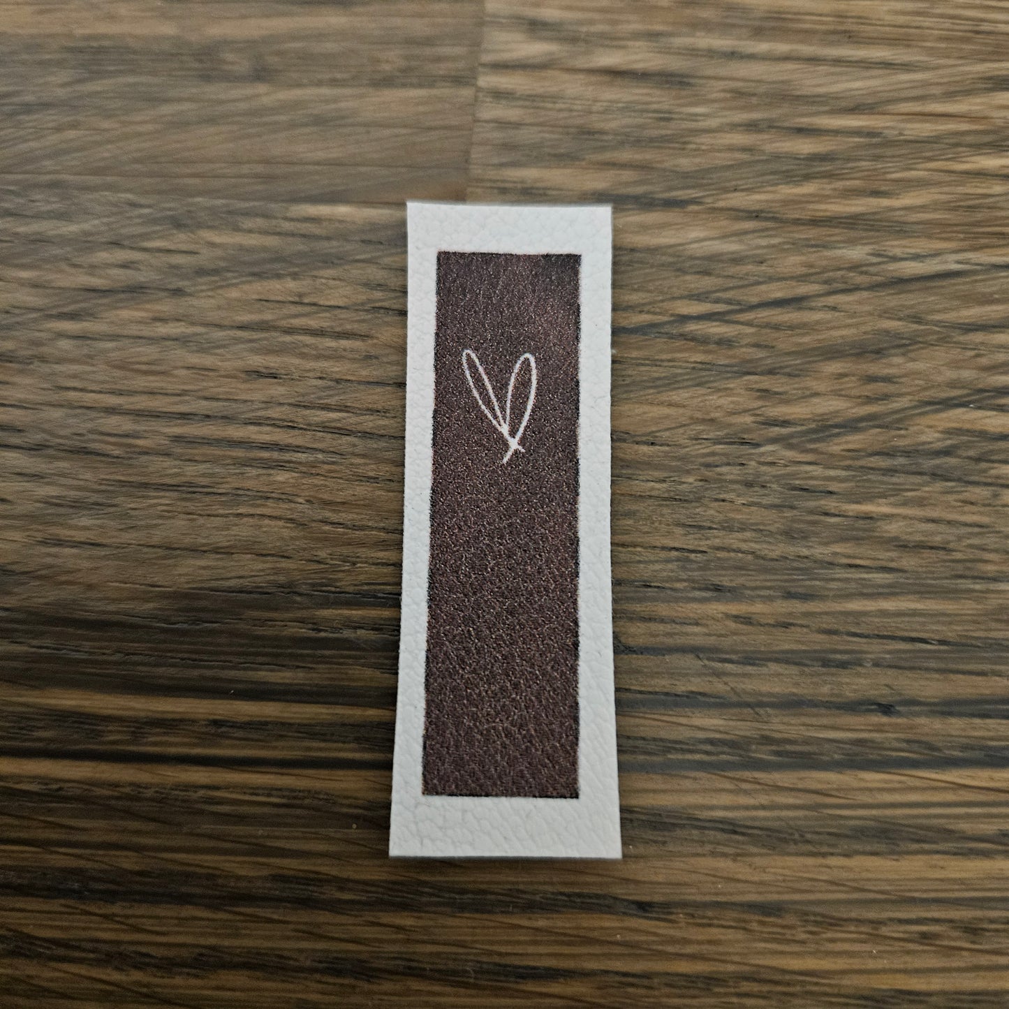 Kunstlederlabel - Klapplabel Herz Braun